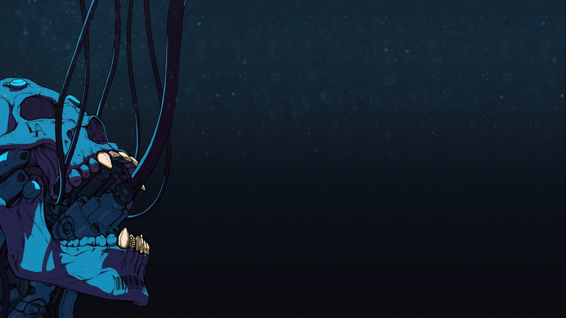 Cyberpunk skull with wires HD Wallpaper