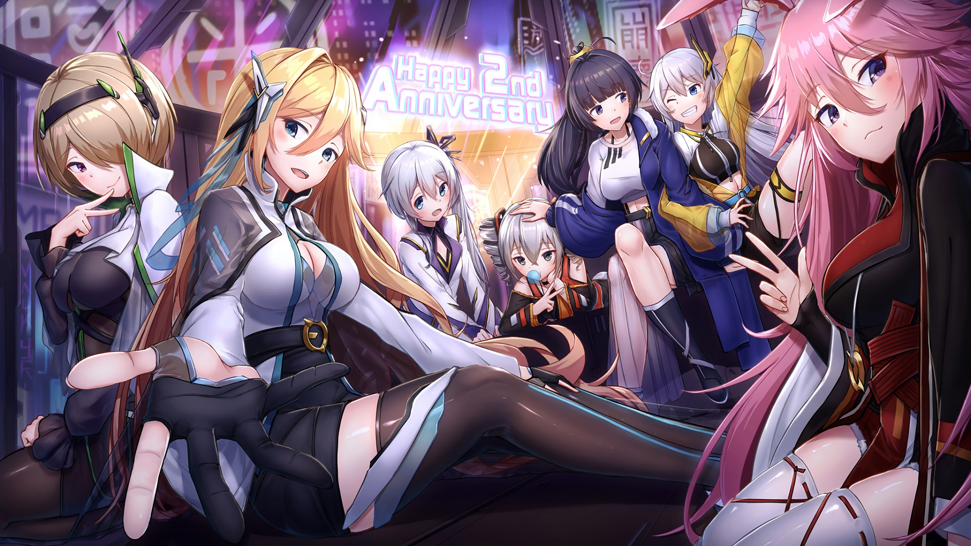 Honkai Impact 3rd characters celebrating 2nd Anniversary HD Wallpaper
