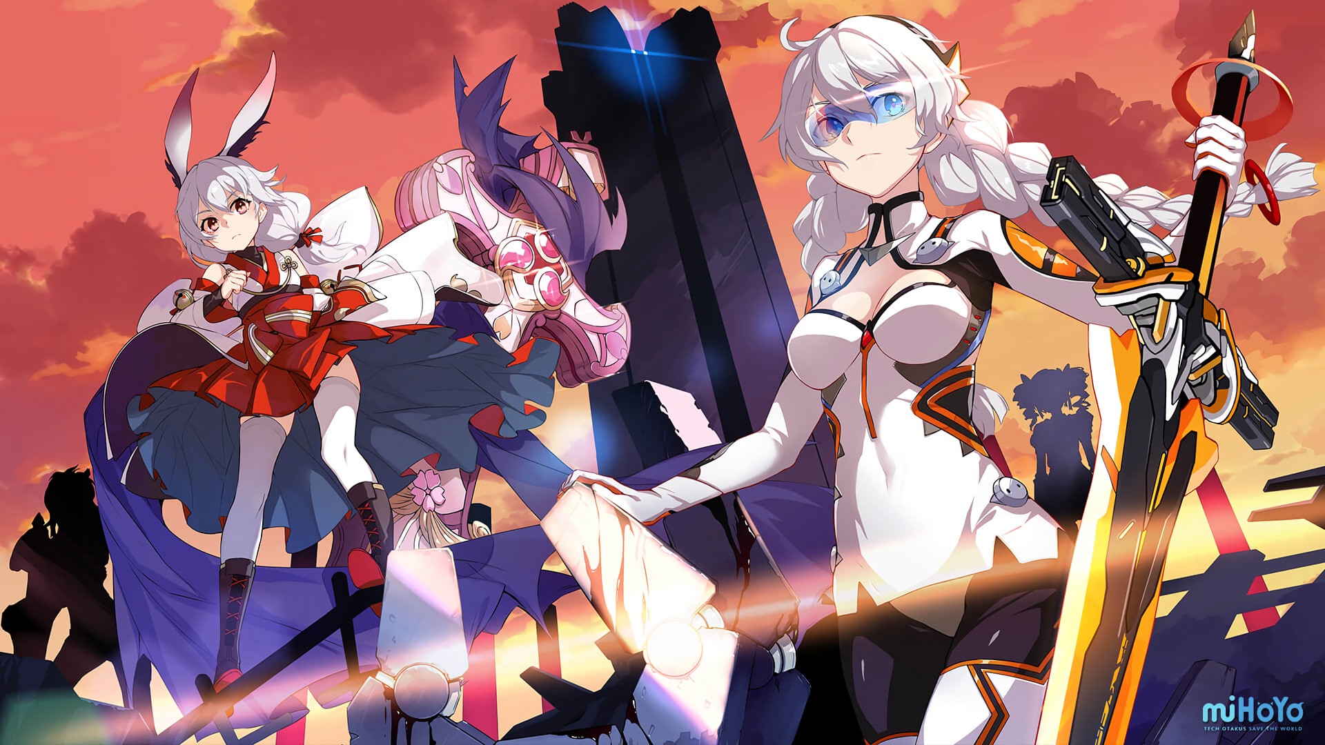 Kiana Kaslana and Theresa Apocalypse from Honkai Impact 3rd HD Wallpaper