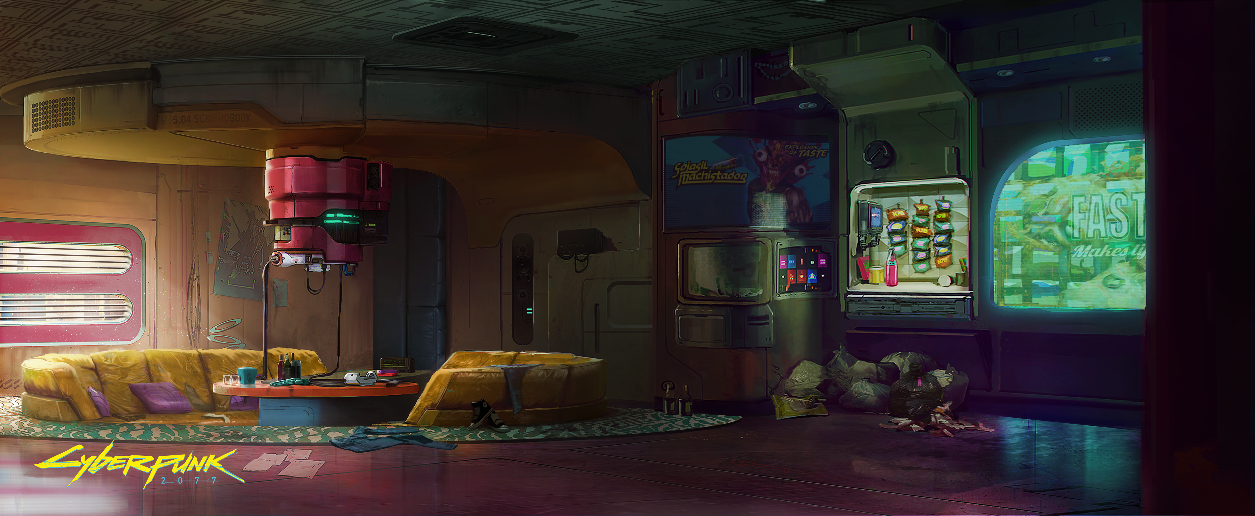 Cyberpunk 2077 concept art interior HD Wallpaper