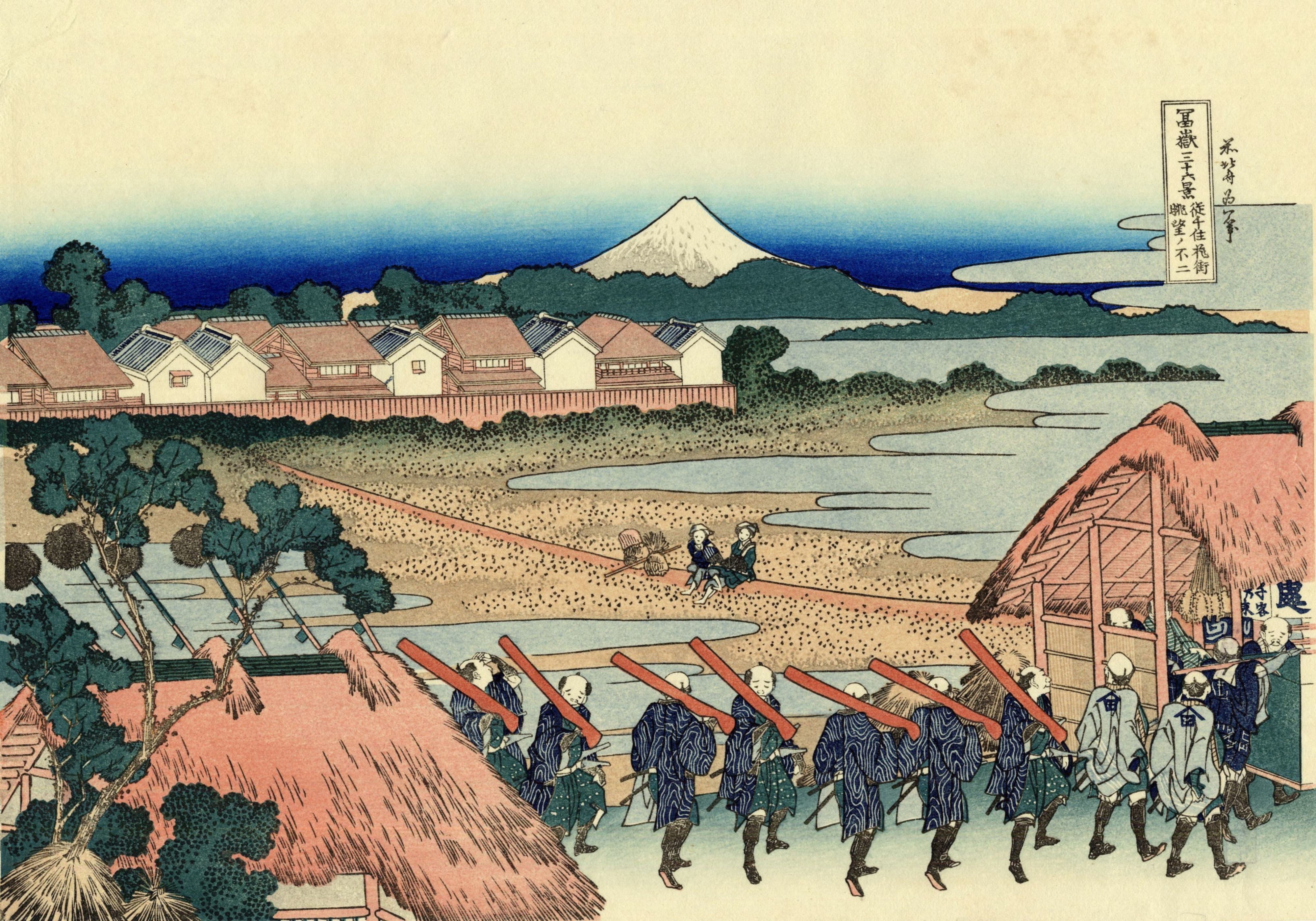 Ukiyo-e Japanese Art by Hokusai HD Wallpaper