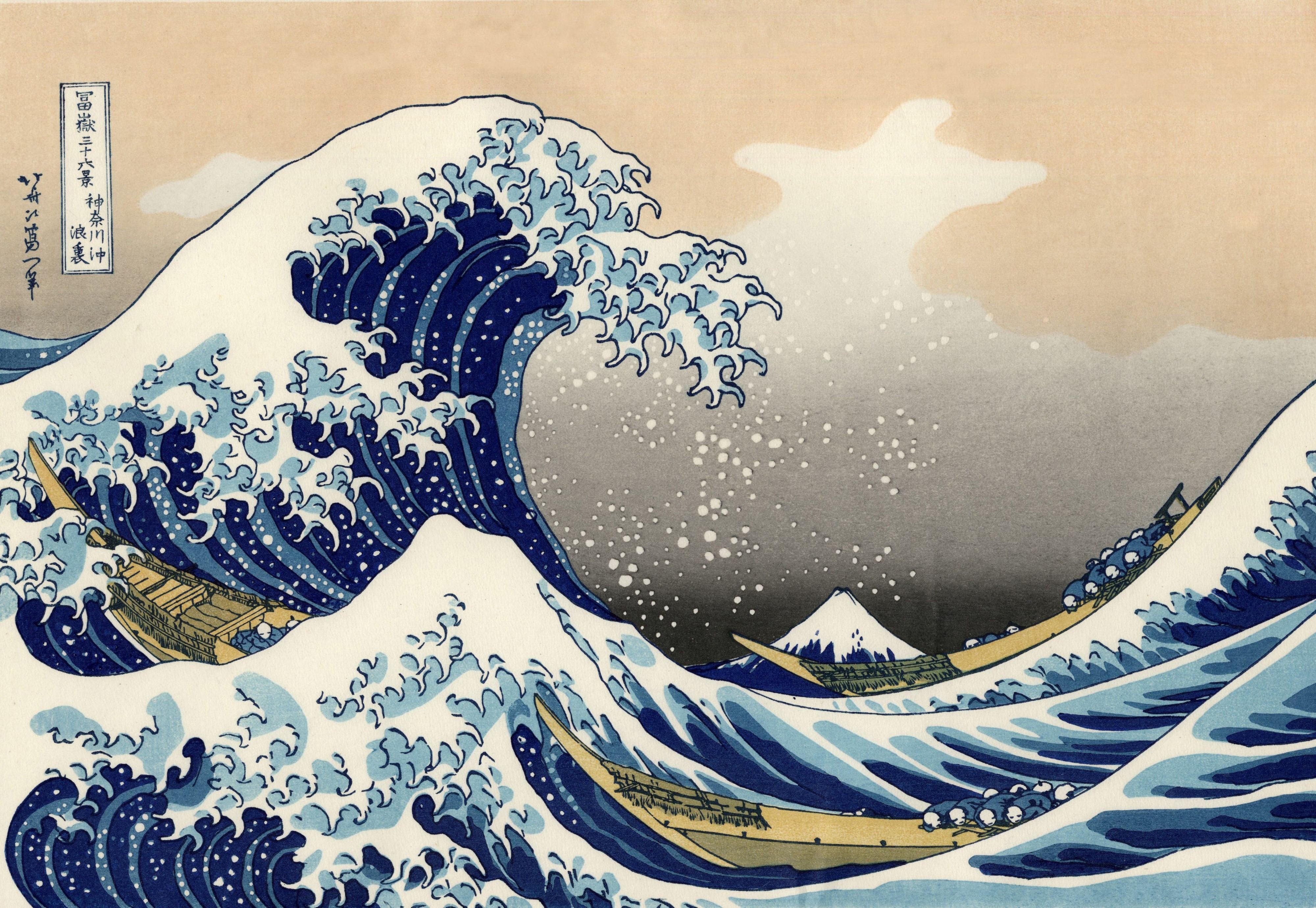 The Great Wave off Kanagawa by Hokusai HD Wallpaper