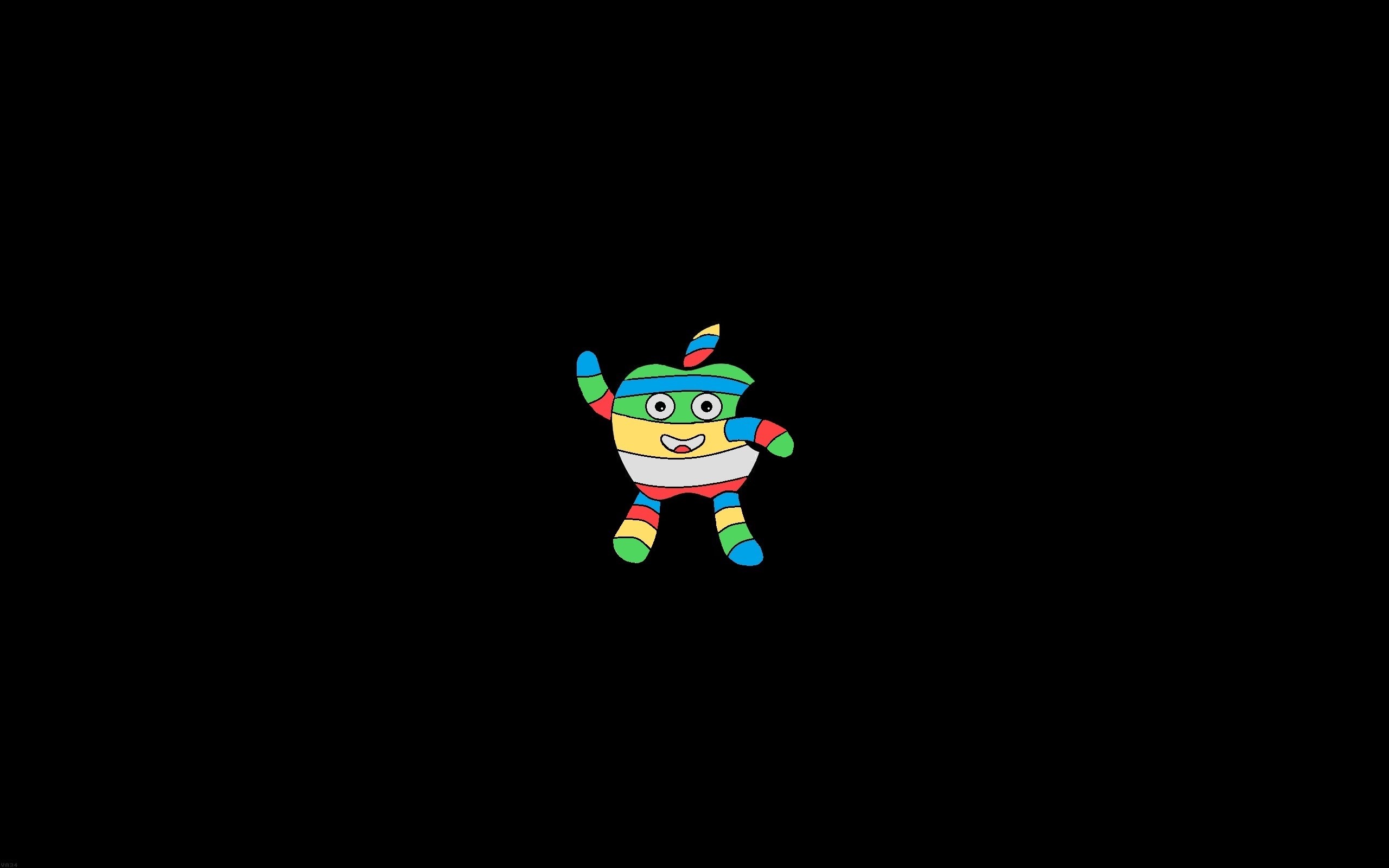 Apple logo character with colorful stripes HD Wallpaper