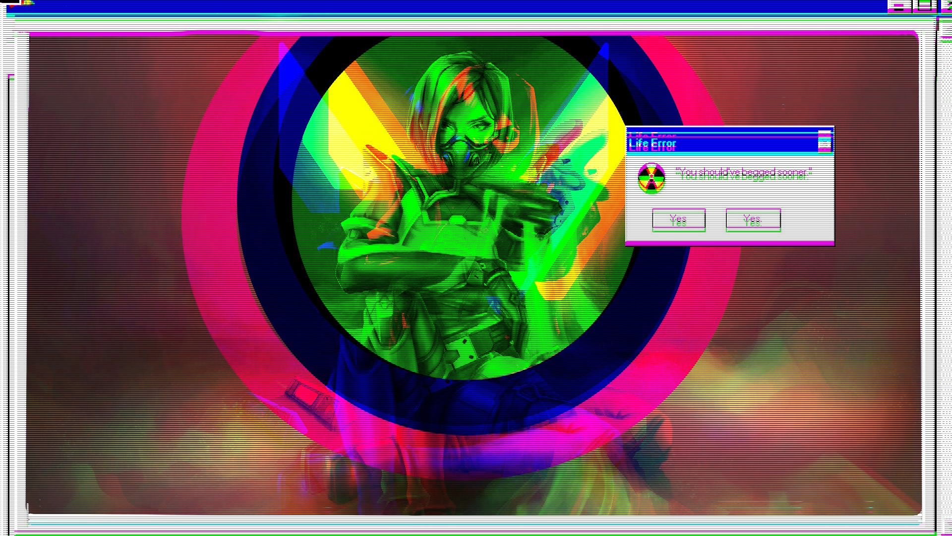 Viper from Valorant Glitched Vaporwave Art HD Wallpaper