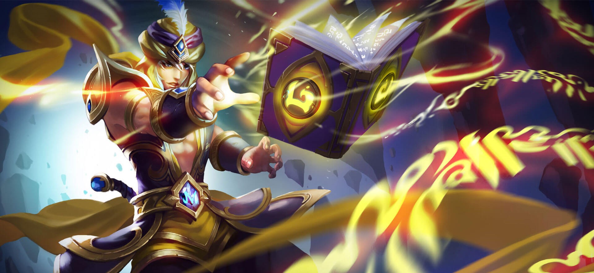 Fantasy art of a male mage casting a spell HD Wallpaper