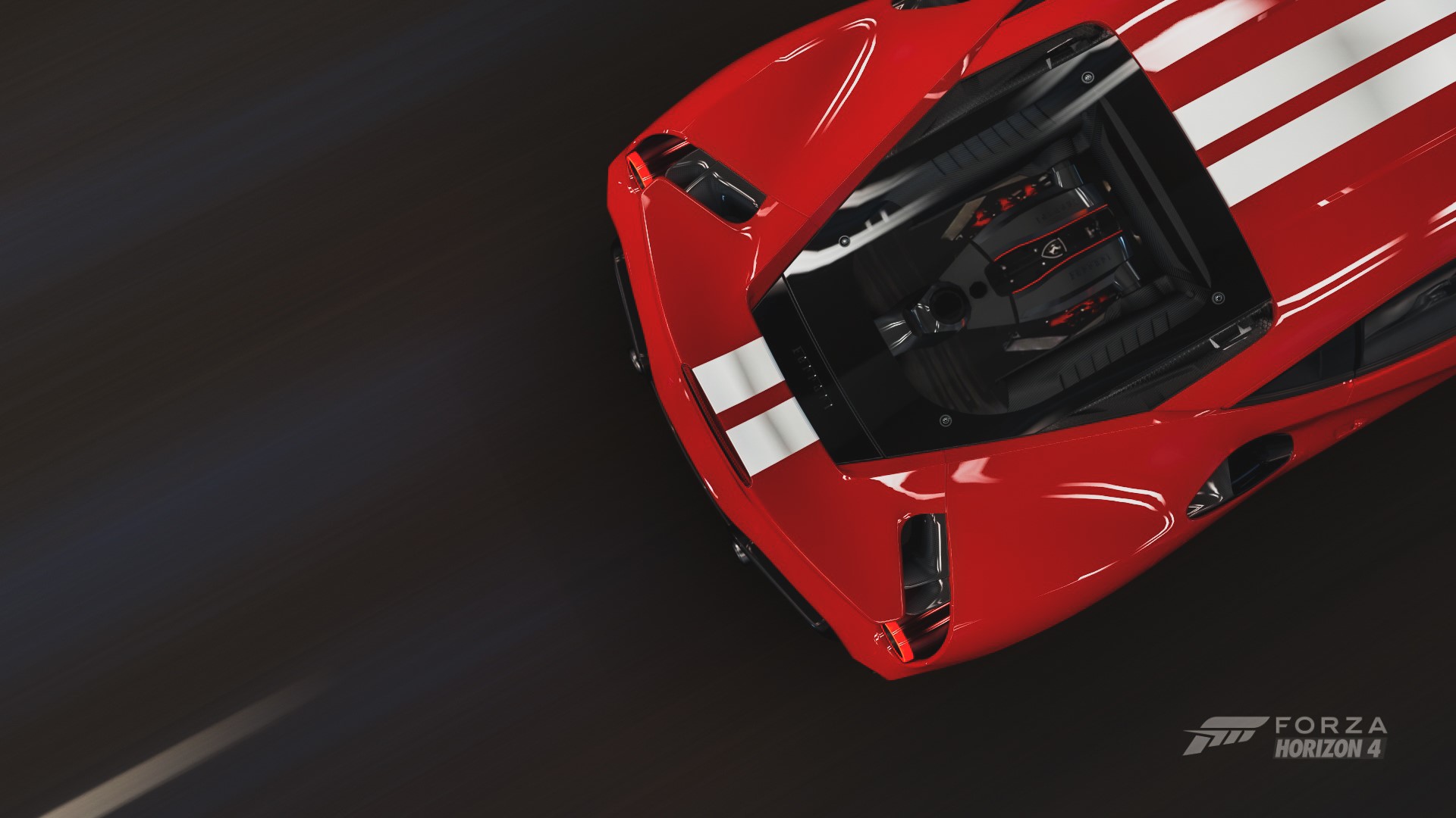 Red Ford GT with white stripes in Forza Horizon 4 HD Wallpaper