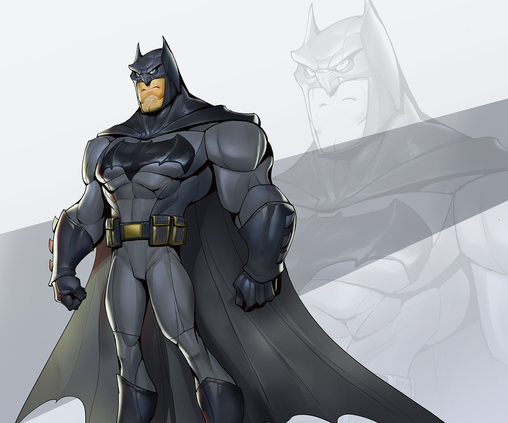 Batman in a stylized comic art style HD Wallpaper