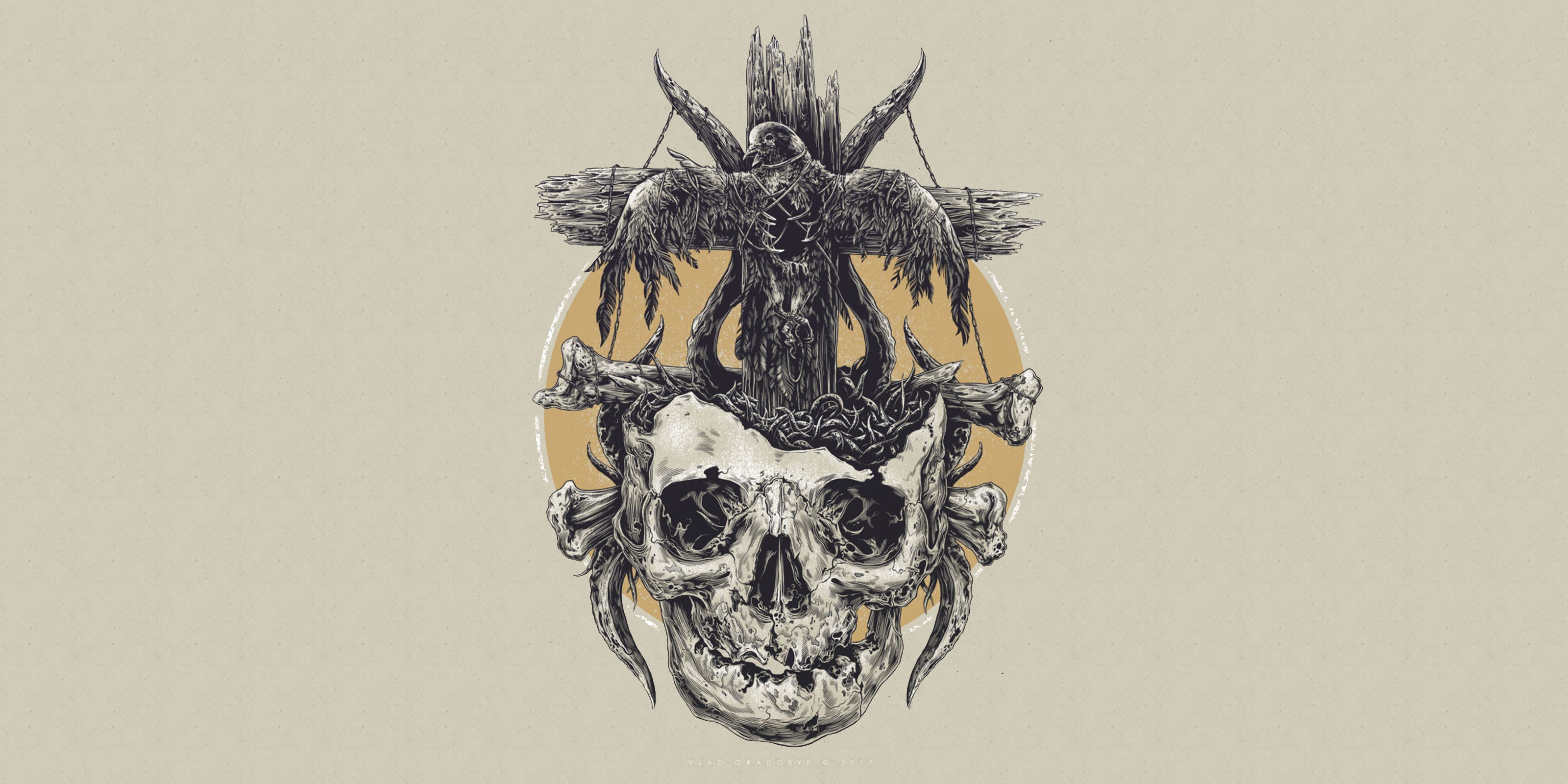 Death Skull Artwork by Vlad Gradobyk HD Wallpaper