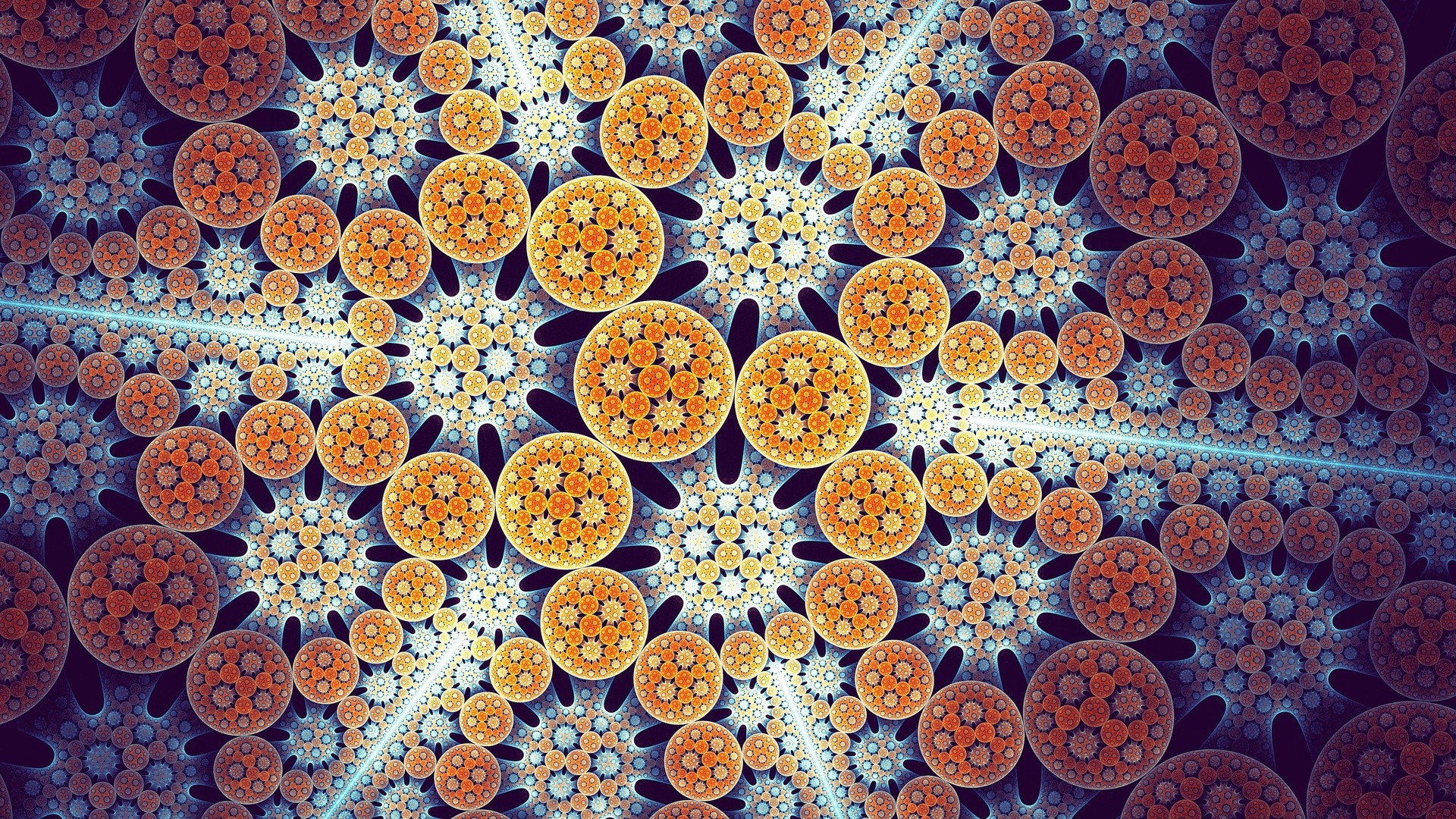 Abstract fractal artwork with circular patterns HD Wallpaper
