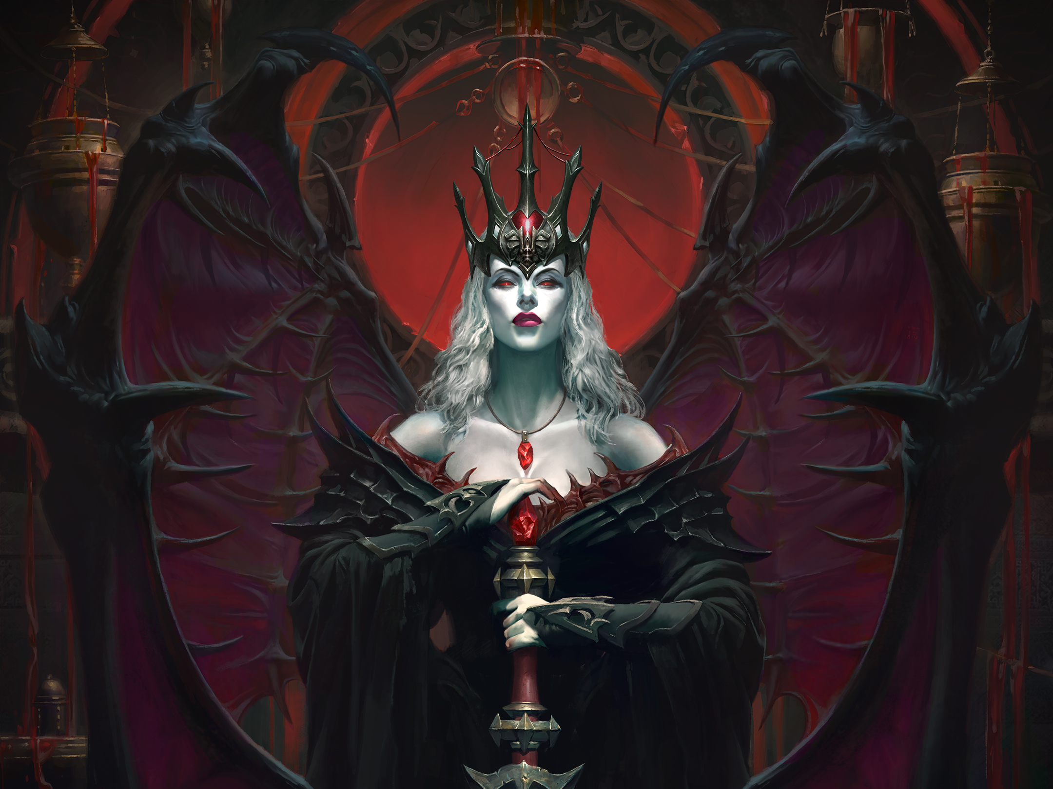 Diablo Immortal Demon Queen with Sword HD Wallpaper