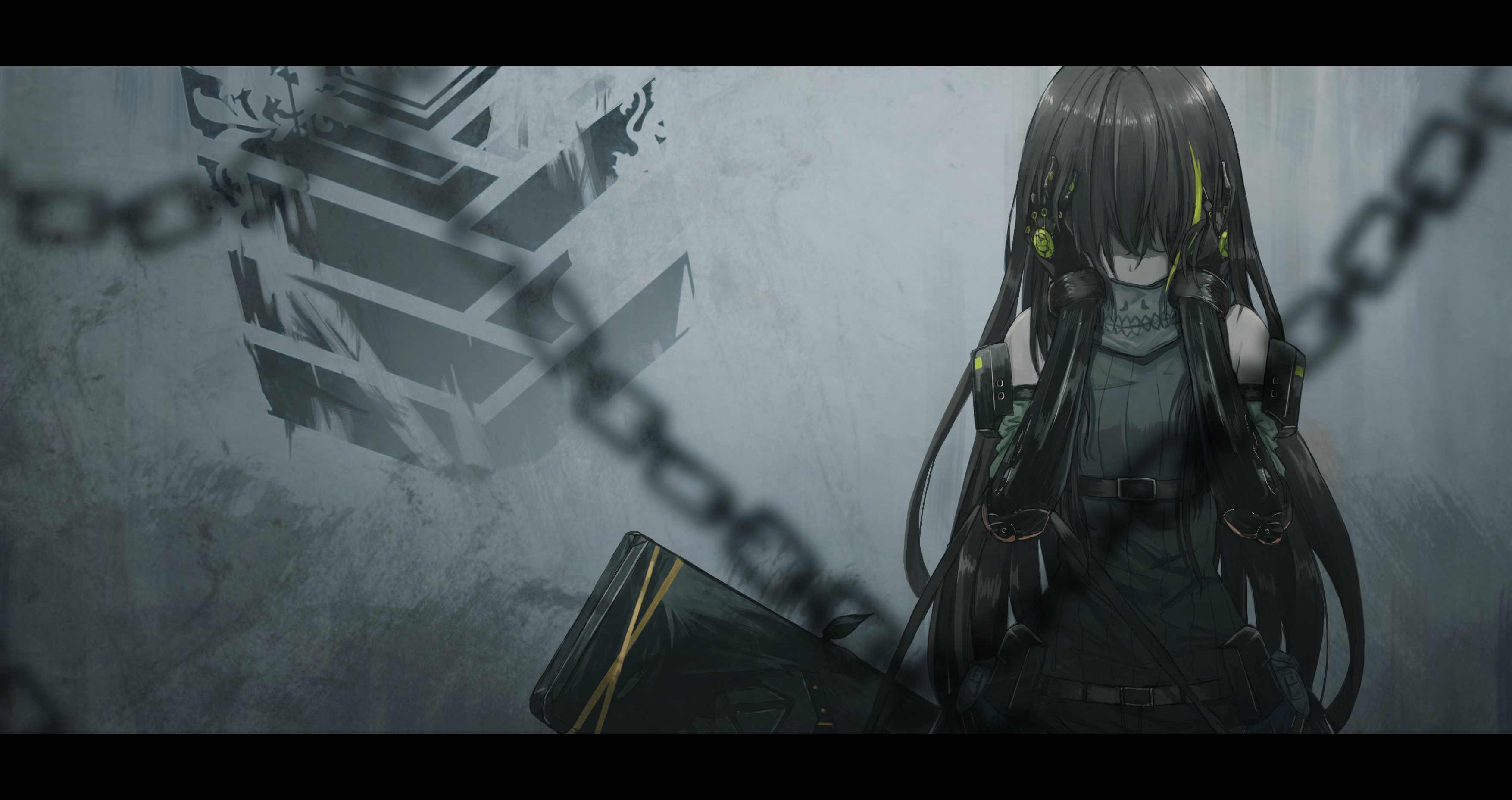 M4A1 from Girls Frontline with chains HD Wallpaper