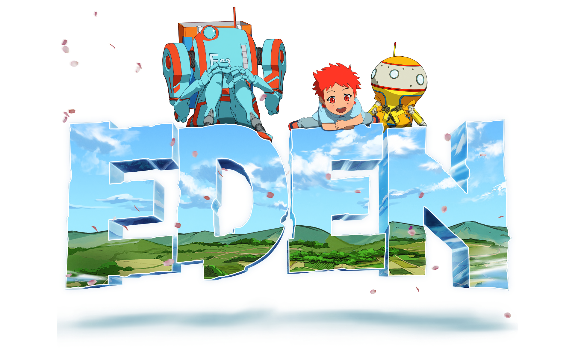 Eden with Robots and Boy HD Wallpaper