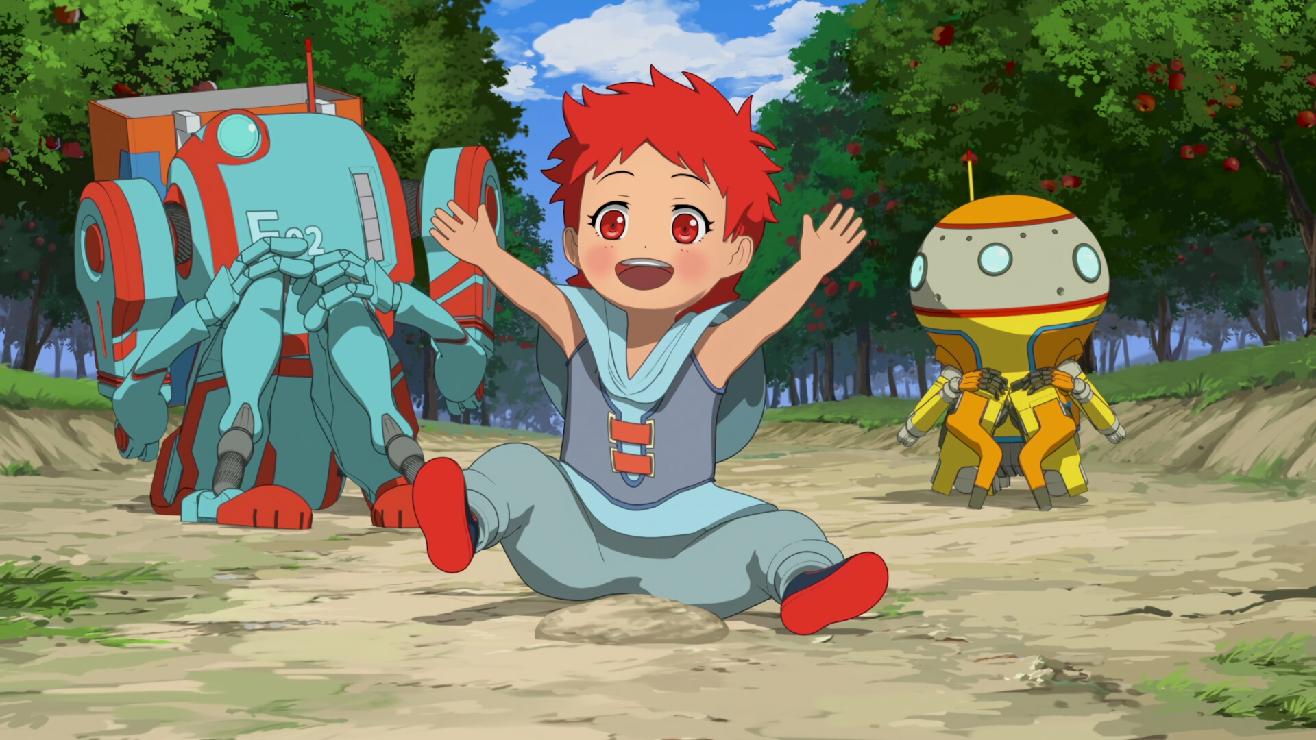 Sara and robots in Eden HD Wallpaper