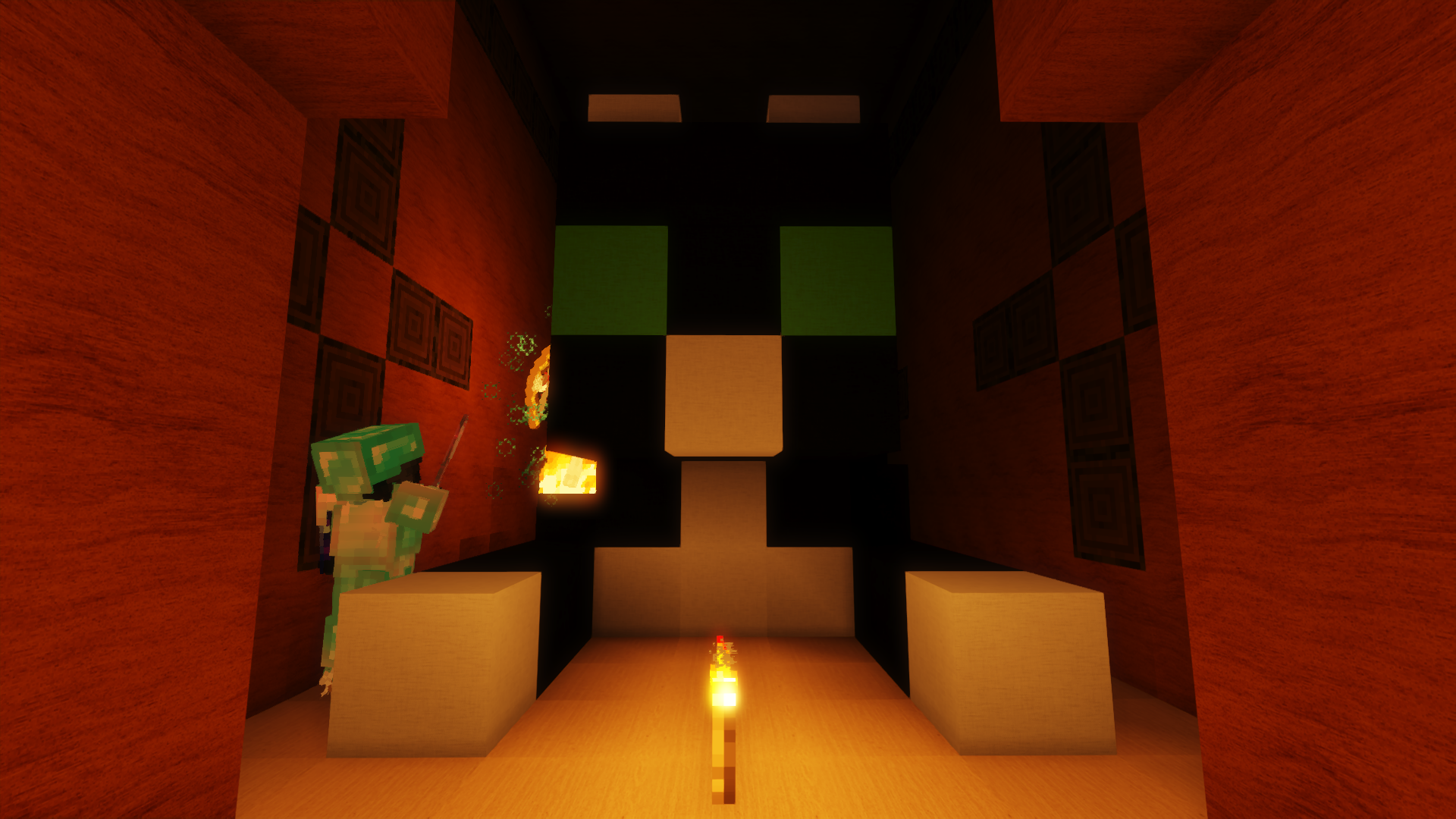 Minecraft character in a cat-themed room HD Wallpaper