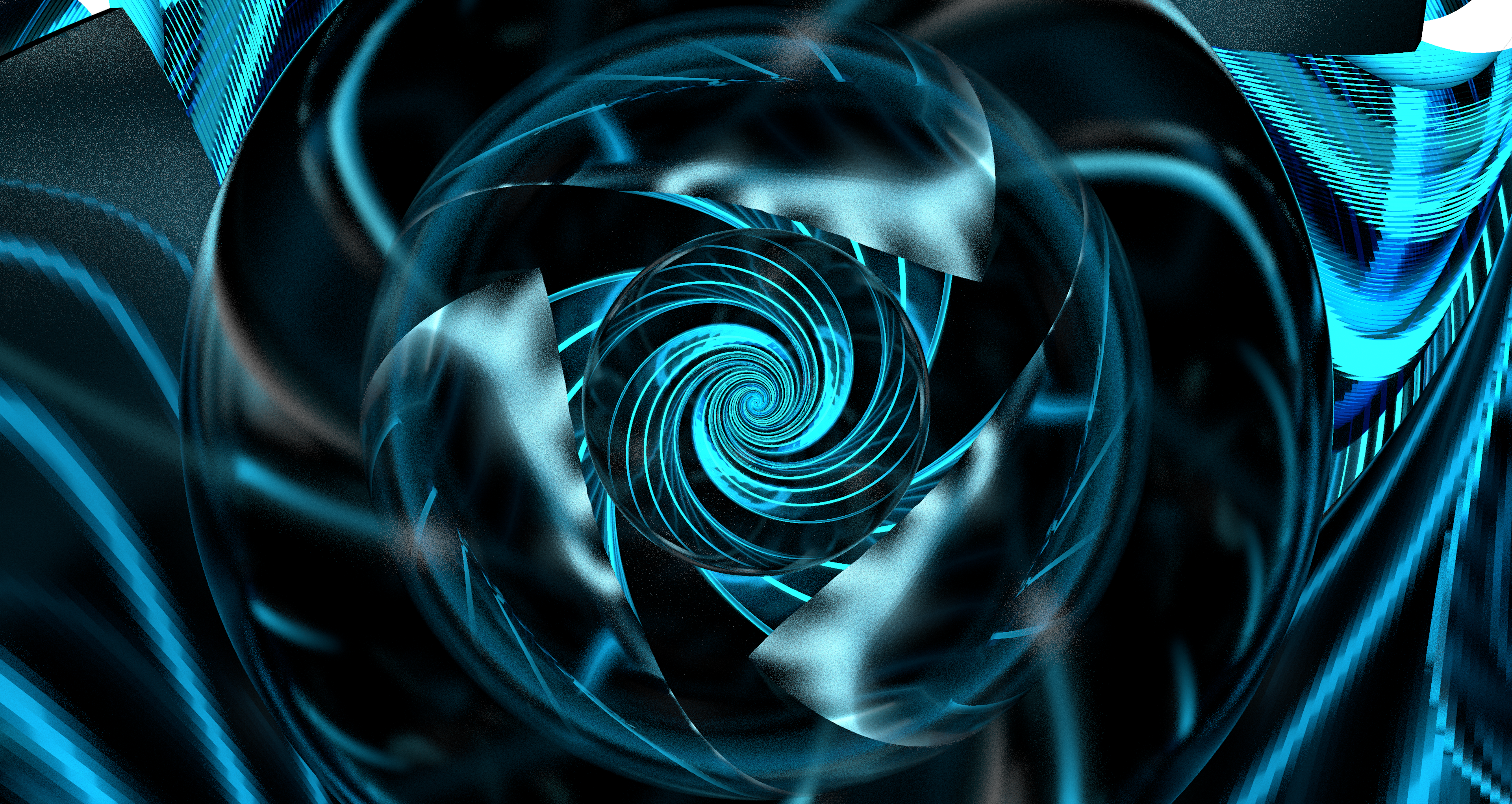 Abstract blue cyan spiral galaxy HD Wallpaper