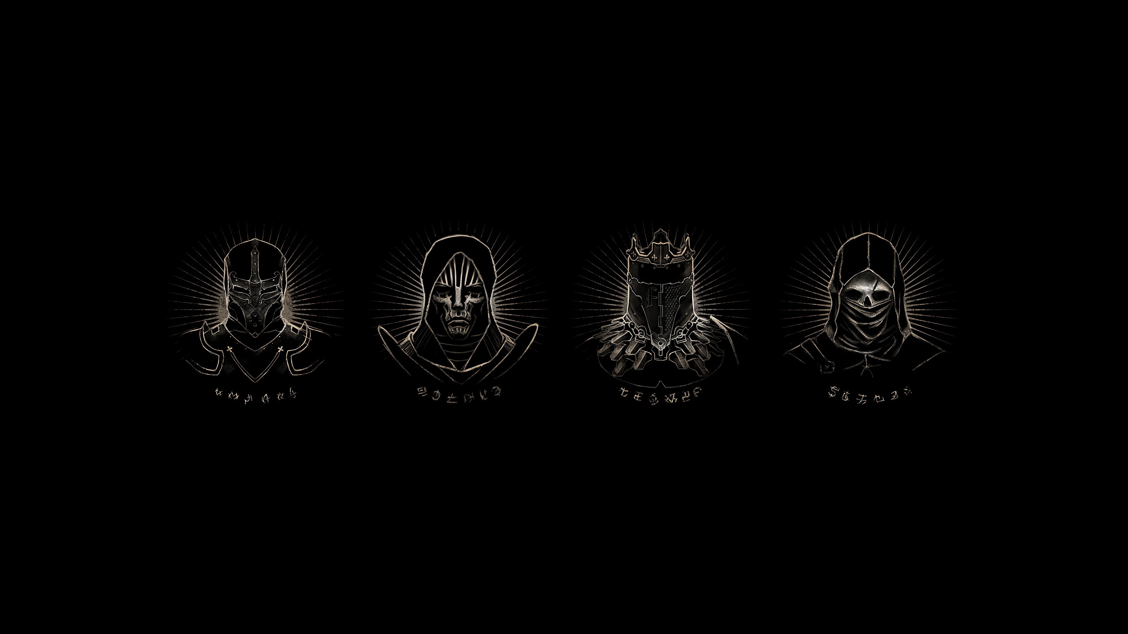 Mortal Shell characters on black background HD Wallpaper