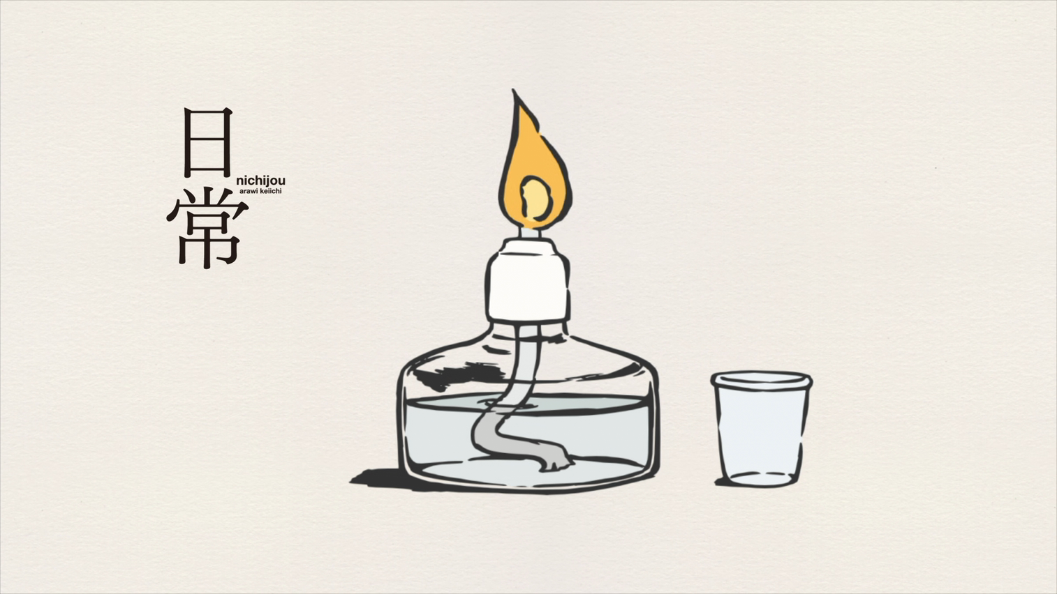 Nichijou Japanese text and Bunsen burner HD Wallpaper