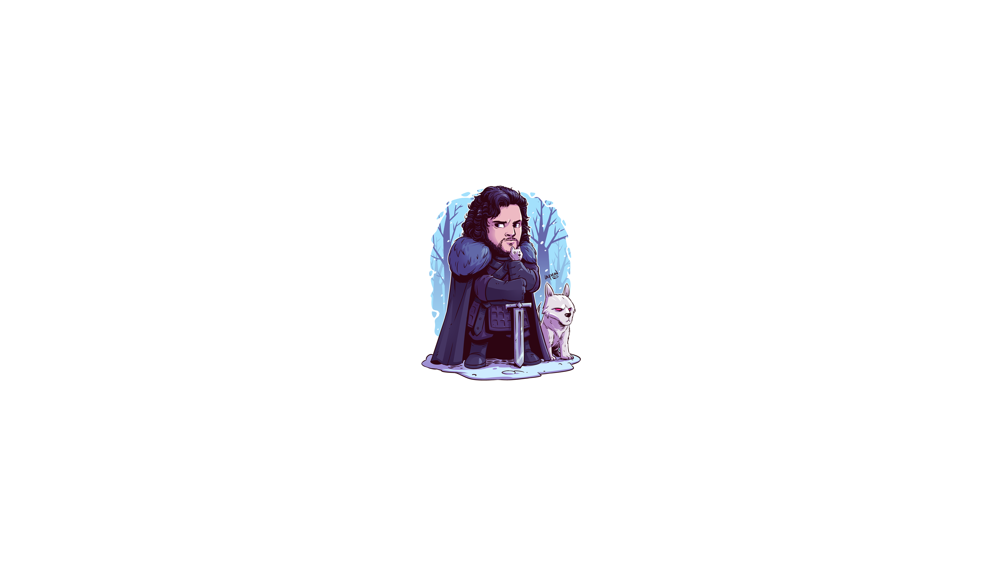 Chibi Jon Snow from Game of Thrones HD Wallpaper