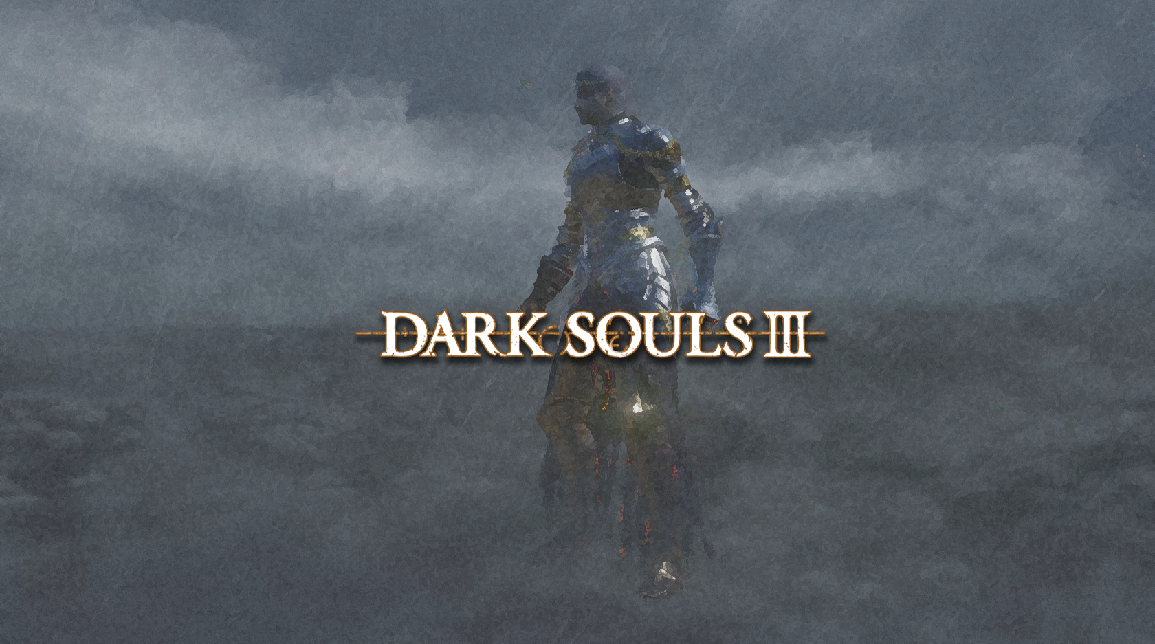Dark Souls III title screen with knight HD Wallpaper