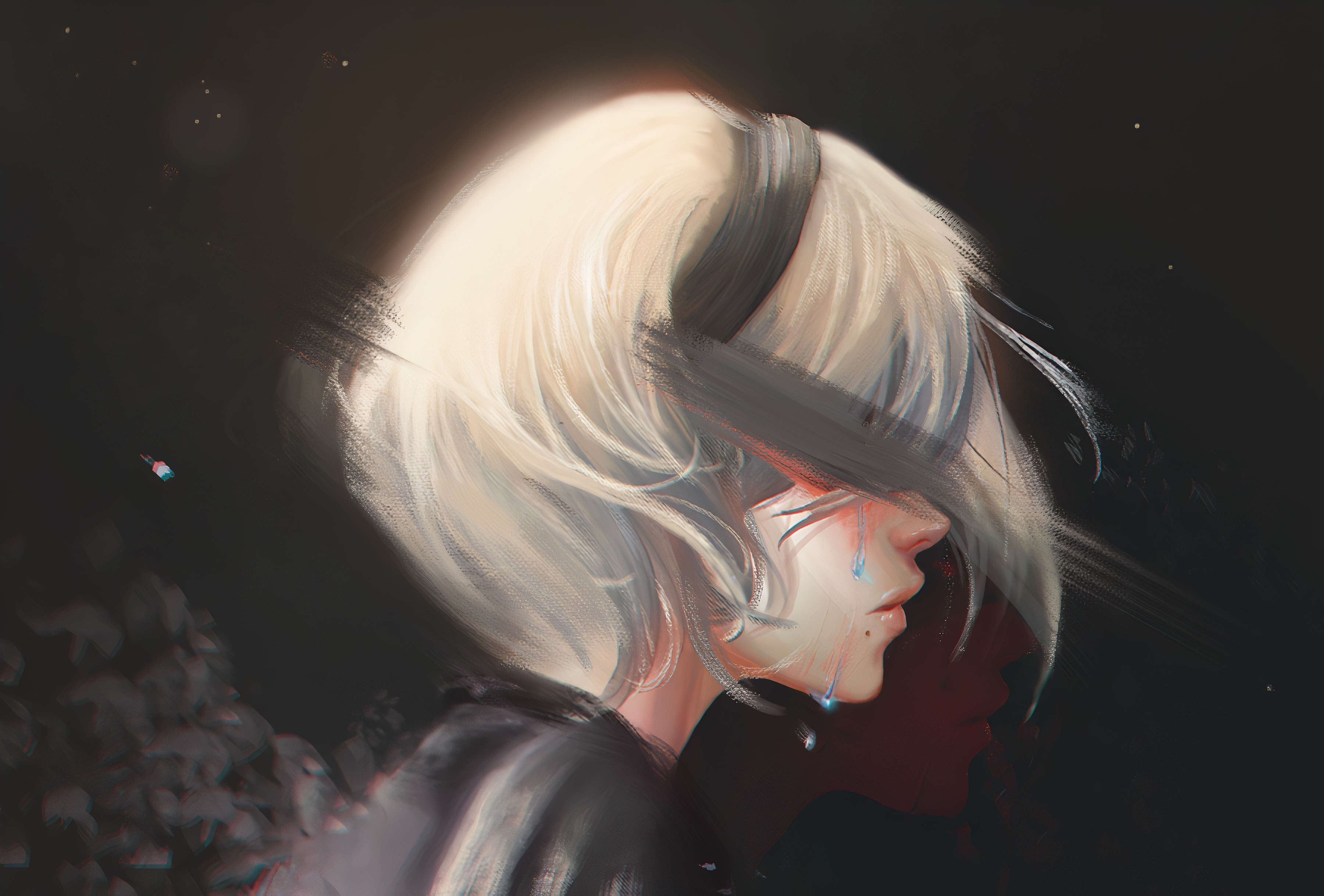 2B from Nier: Automata crying HD Wallpaper