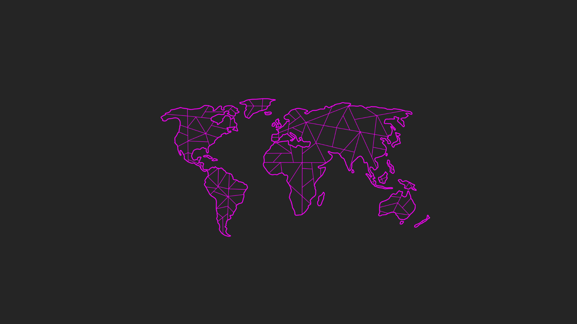 Minimalist world map with purple geometric lines HD Wallpaper