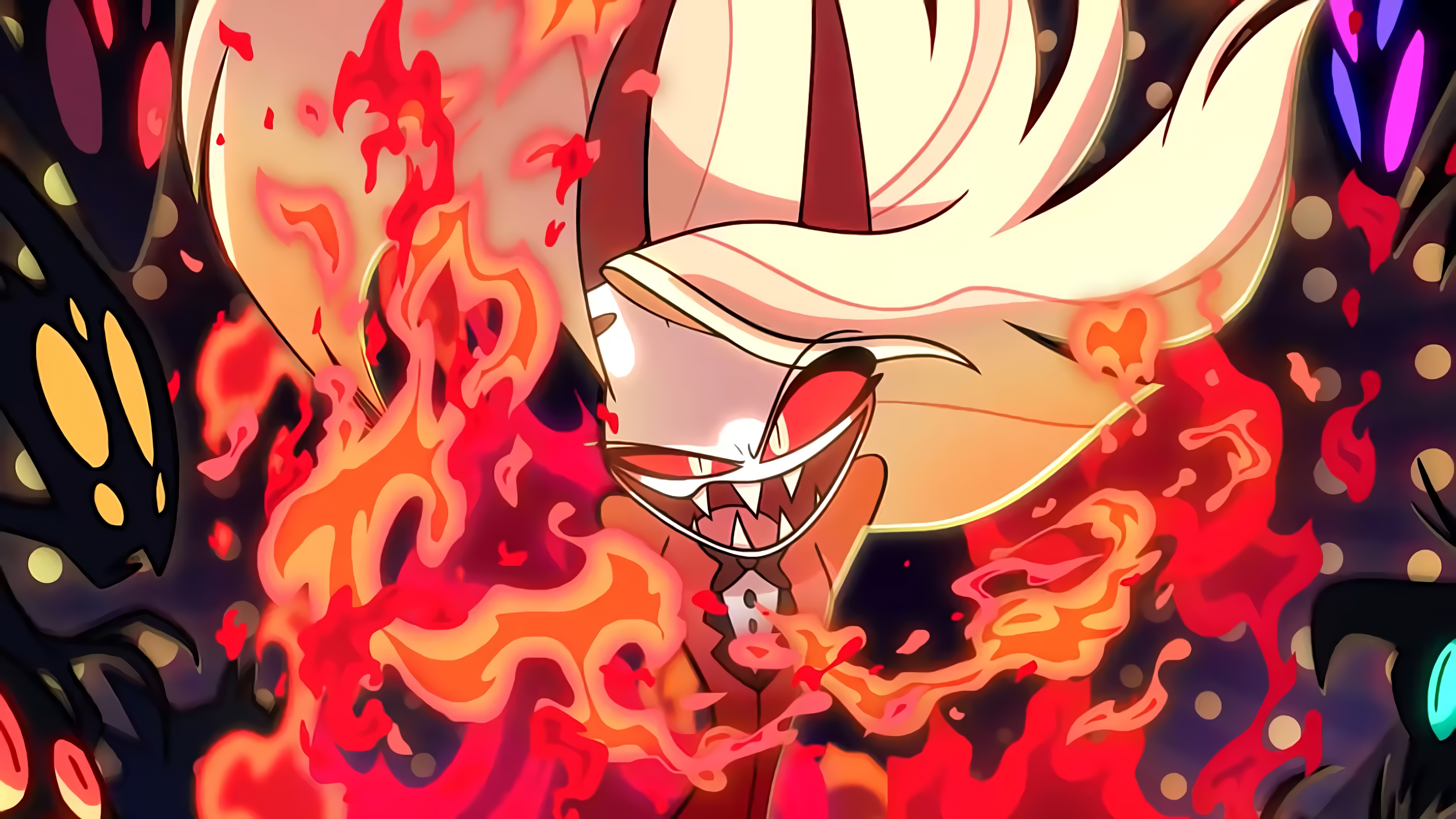 Charlie Magne from Hazbin Hotel surrounded by fire HD Wallpaper
