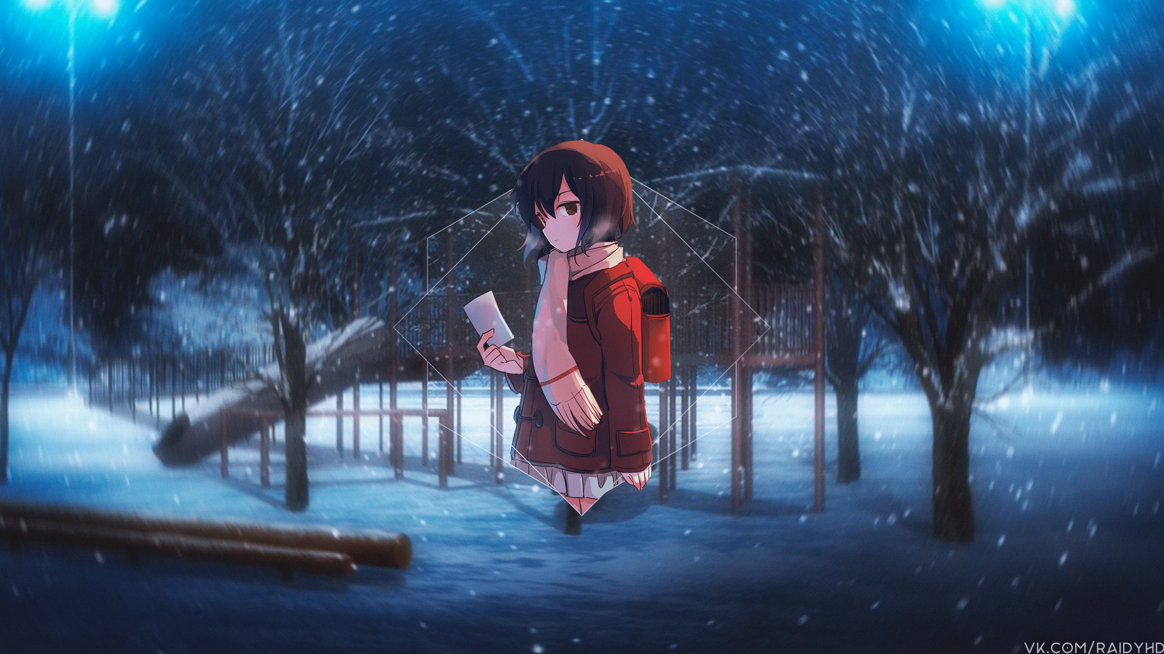 Hinazuki Kayo from Boku dake ga Inai Machi in Snow HD Wallpaper