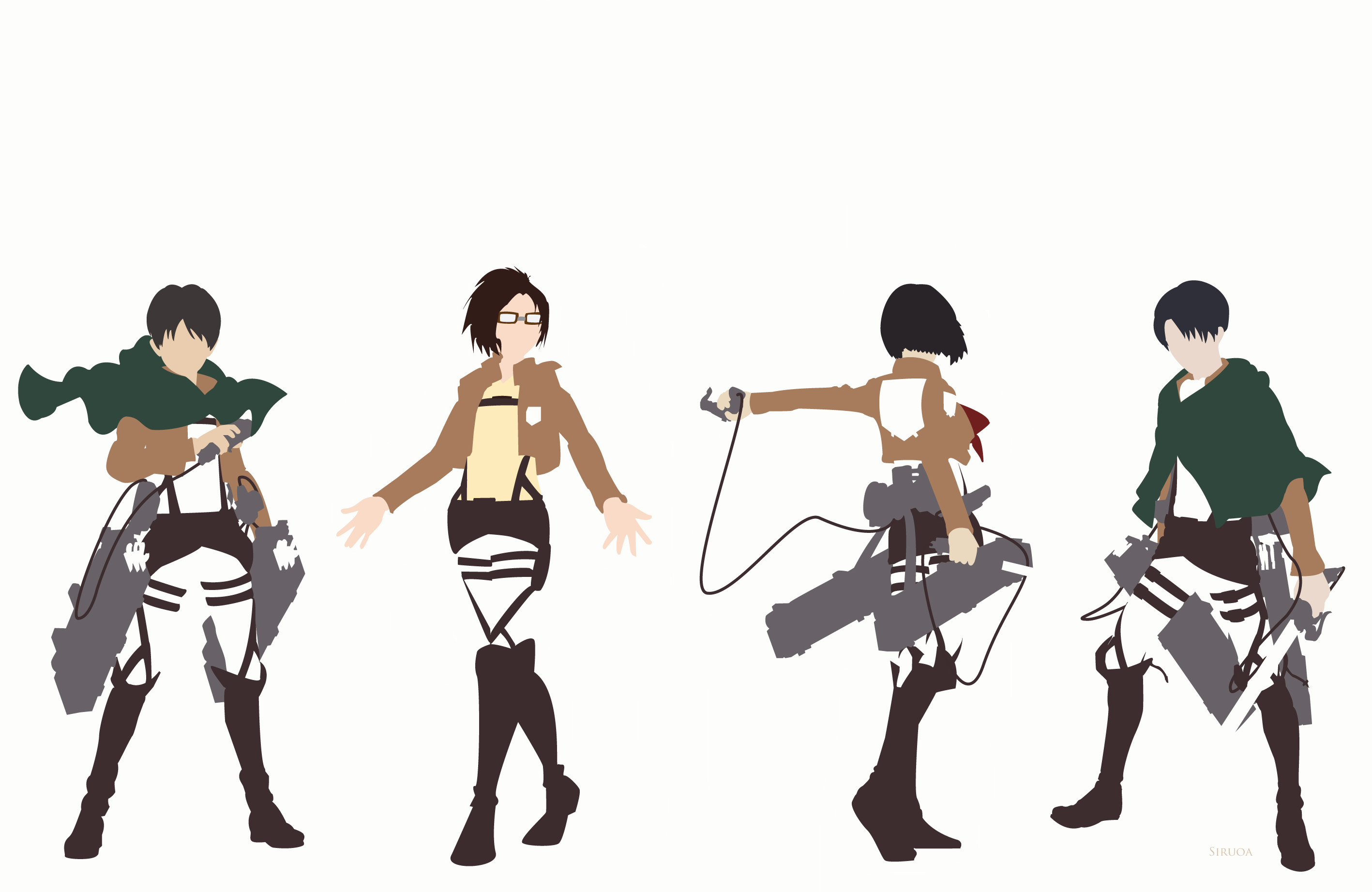 Attack on Titan characters with ODM gear HD Wallpaper