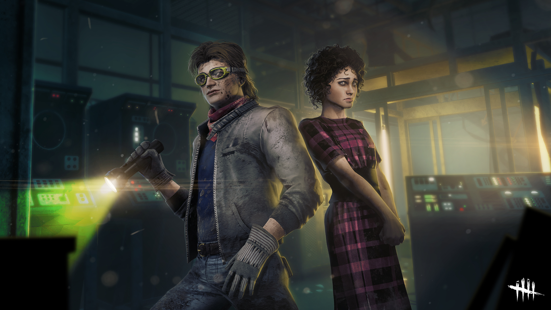 Steve and Nancy from Dead by Daylight in a control room HD Wallpaper