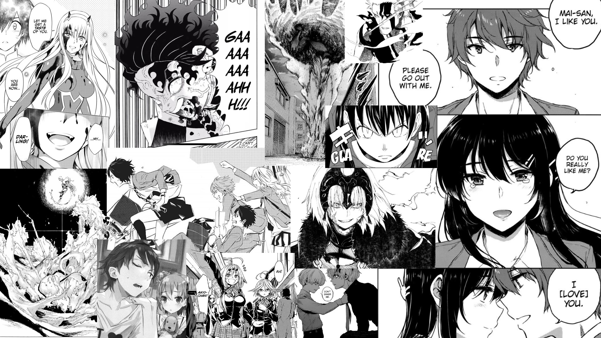 Manga panels featuring anime characters HD Wallpaper