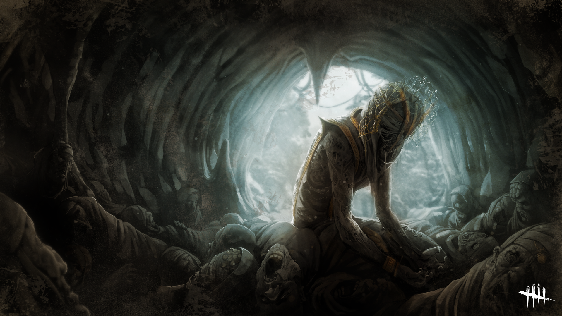 The Dredge from Dead by Daylight in a cave HD Wallpaper