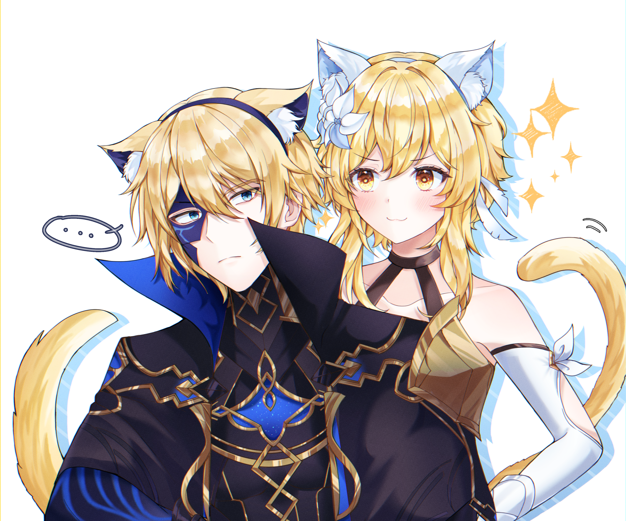 Dainsleif and Lumine with cat ears HD Wallpaper