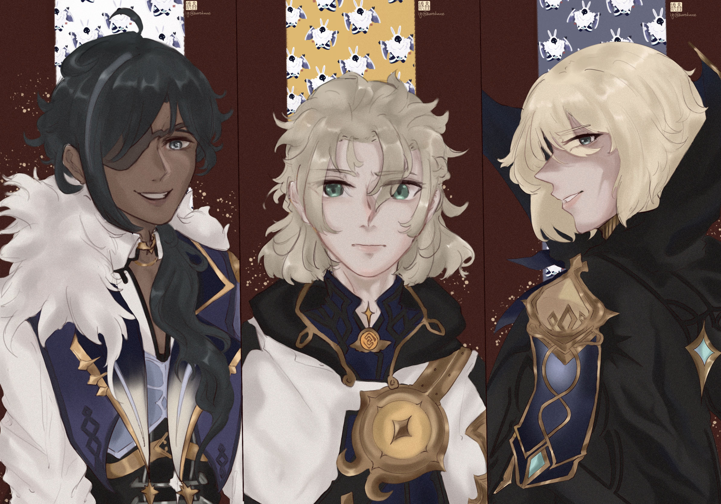 Kaeya, Albedo, and Dainsleif from Genshin Impact HD Wallpaper