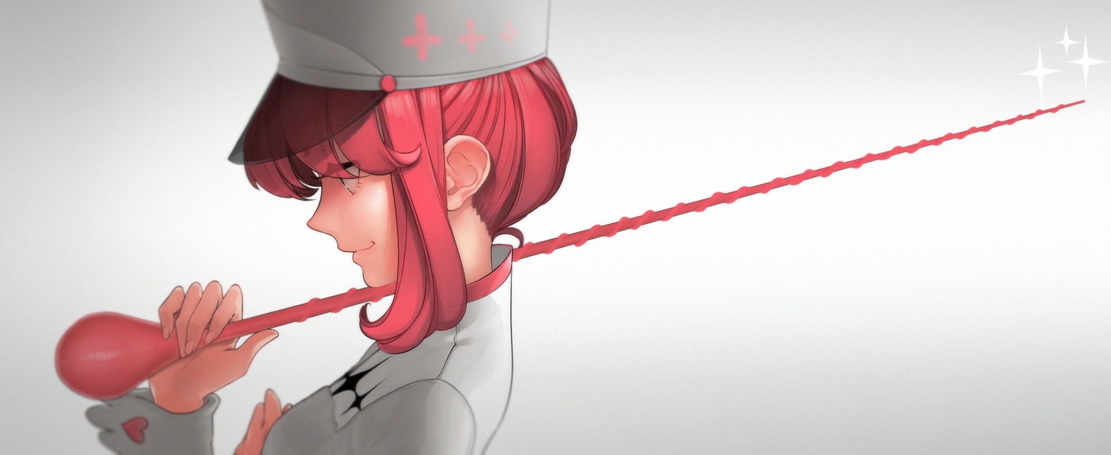 Jakuzure Nonon from Kill la Kill holding a red horn HD Wallpaper