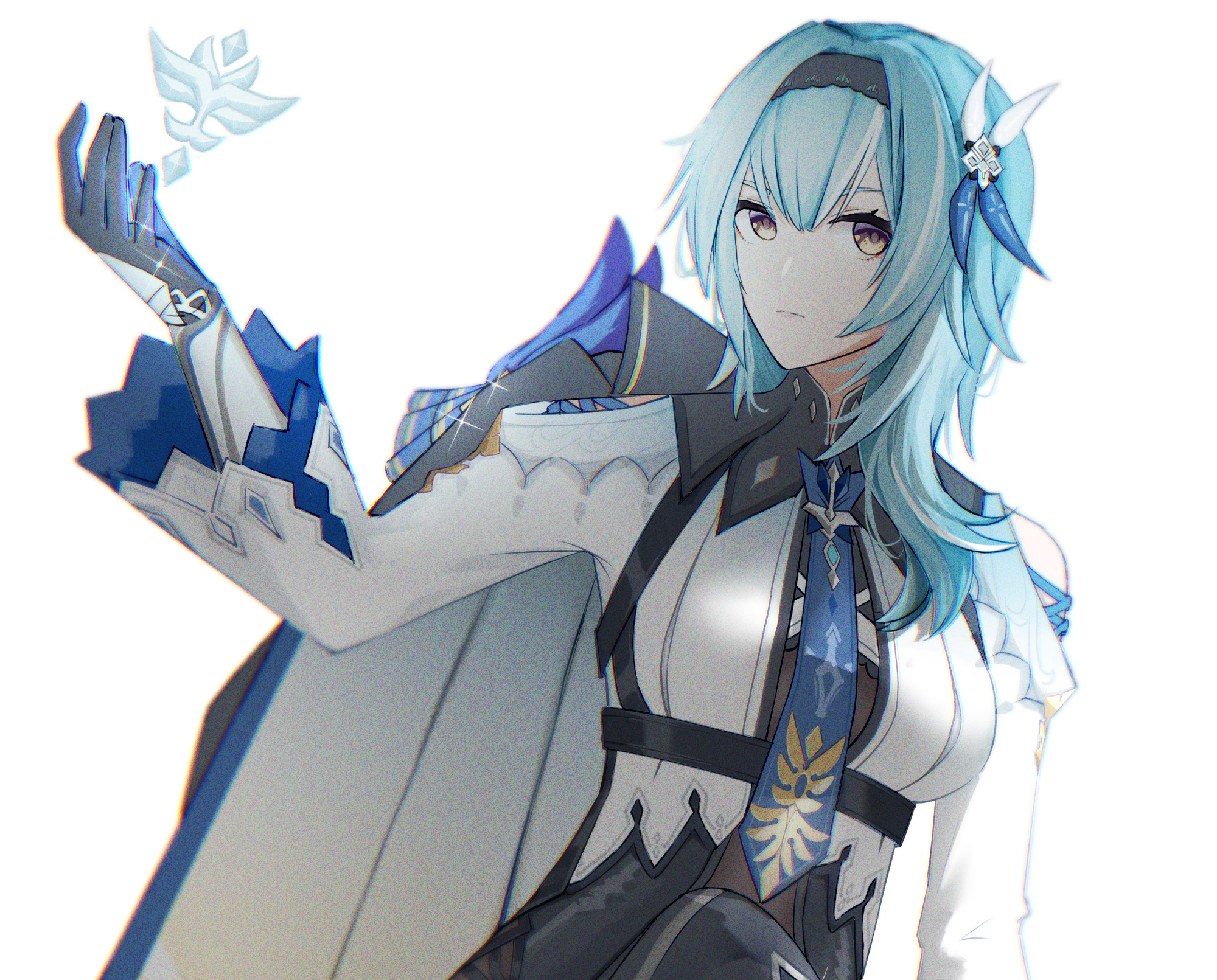 Eula from Genshin Impact holding a cryo artifact HD Wallpaper