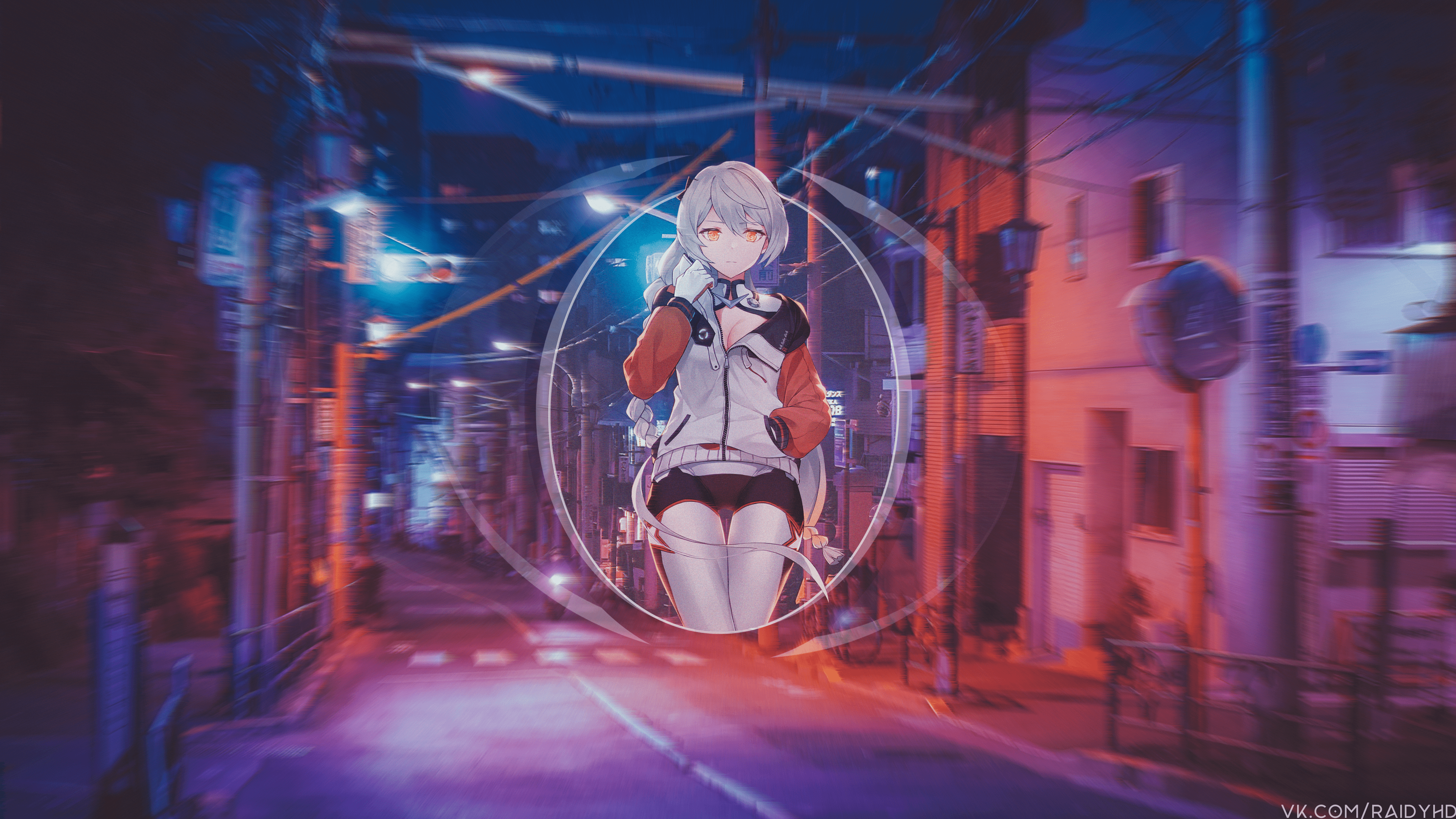 Kiana Kaslana from Honkai Impact 3rd in a city street HD Wallpaper