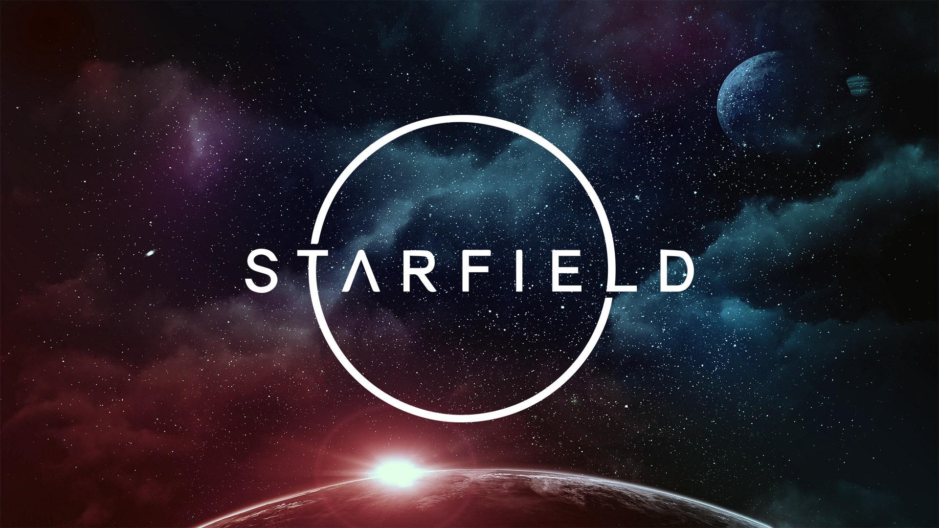 Starfield video game logo with space background HD Wallpaper