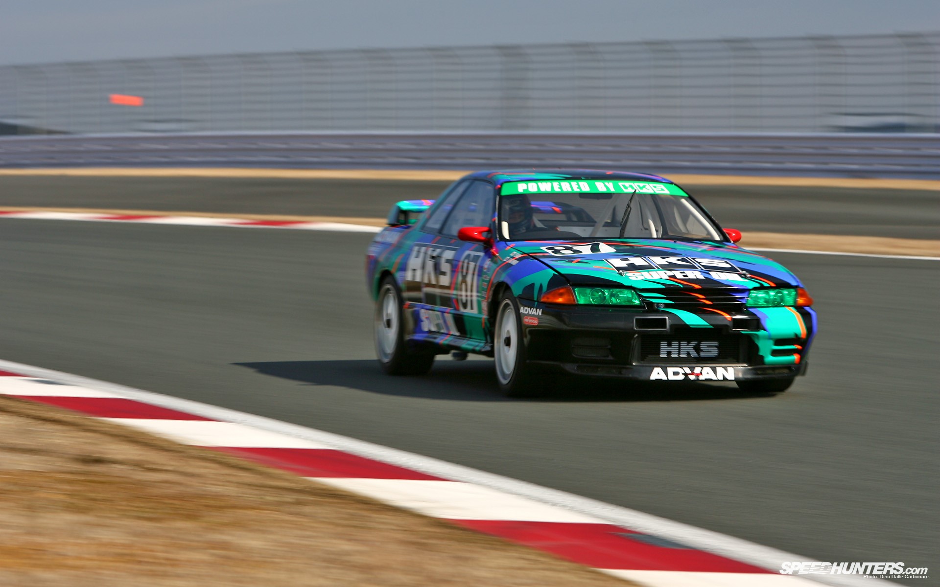 HKS Nissan Skyline GT-R R-32 on Racetrack HD Wallpaper