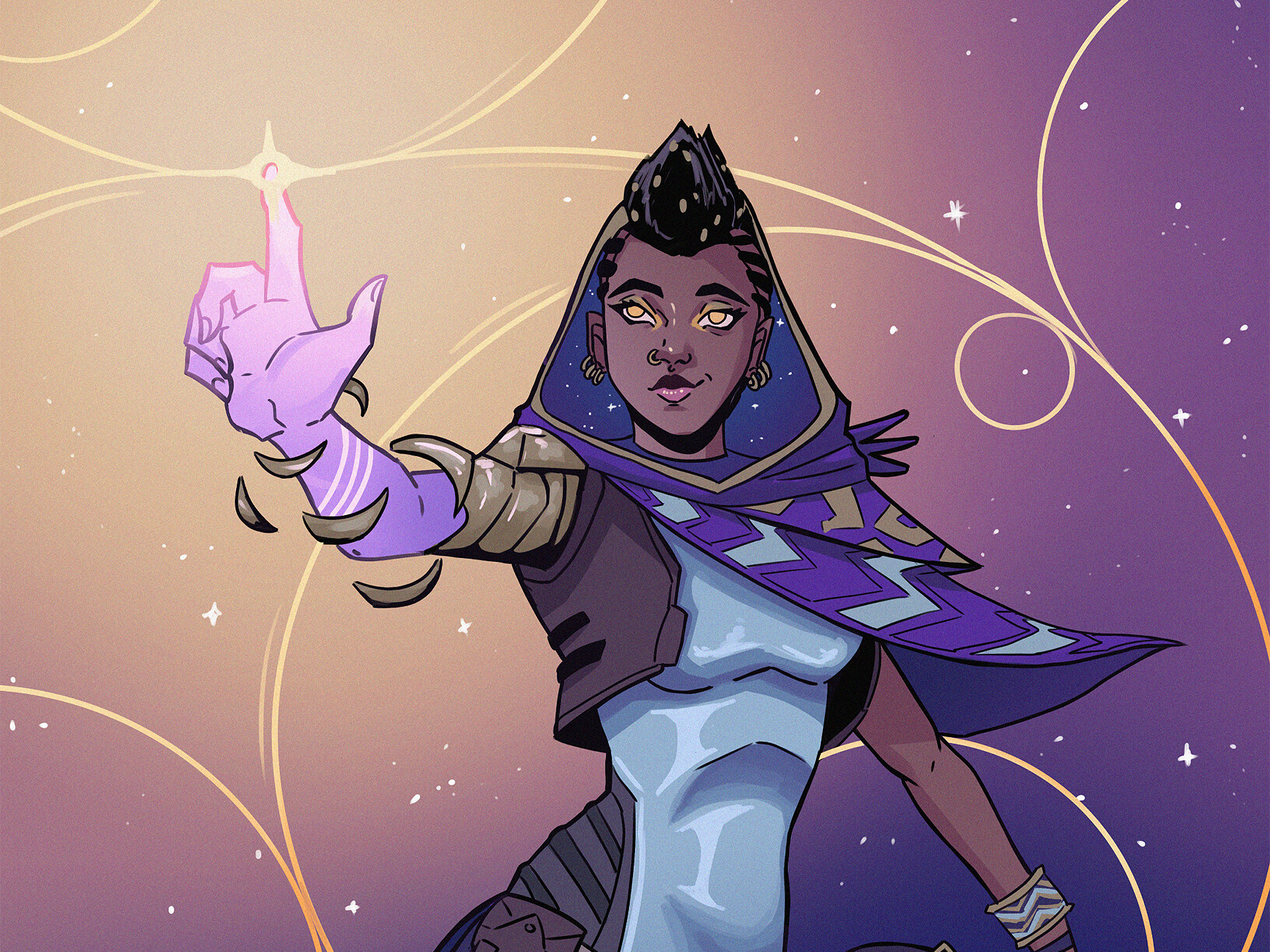 Astra from Valorant casting a spell HD Wallpaper