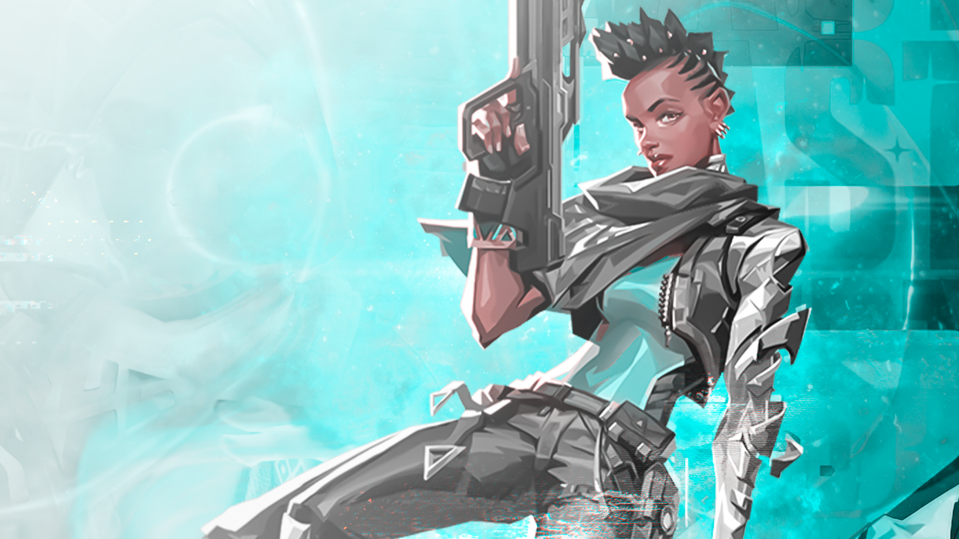 Astra from Valorant holding a gun HD Wallpaper