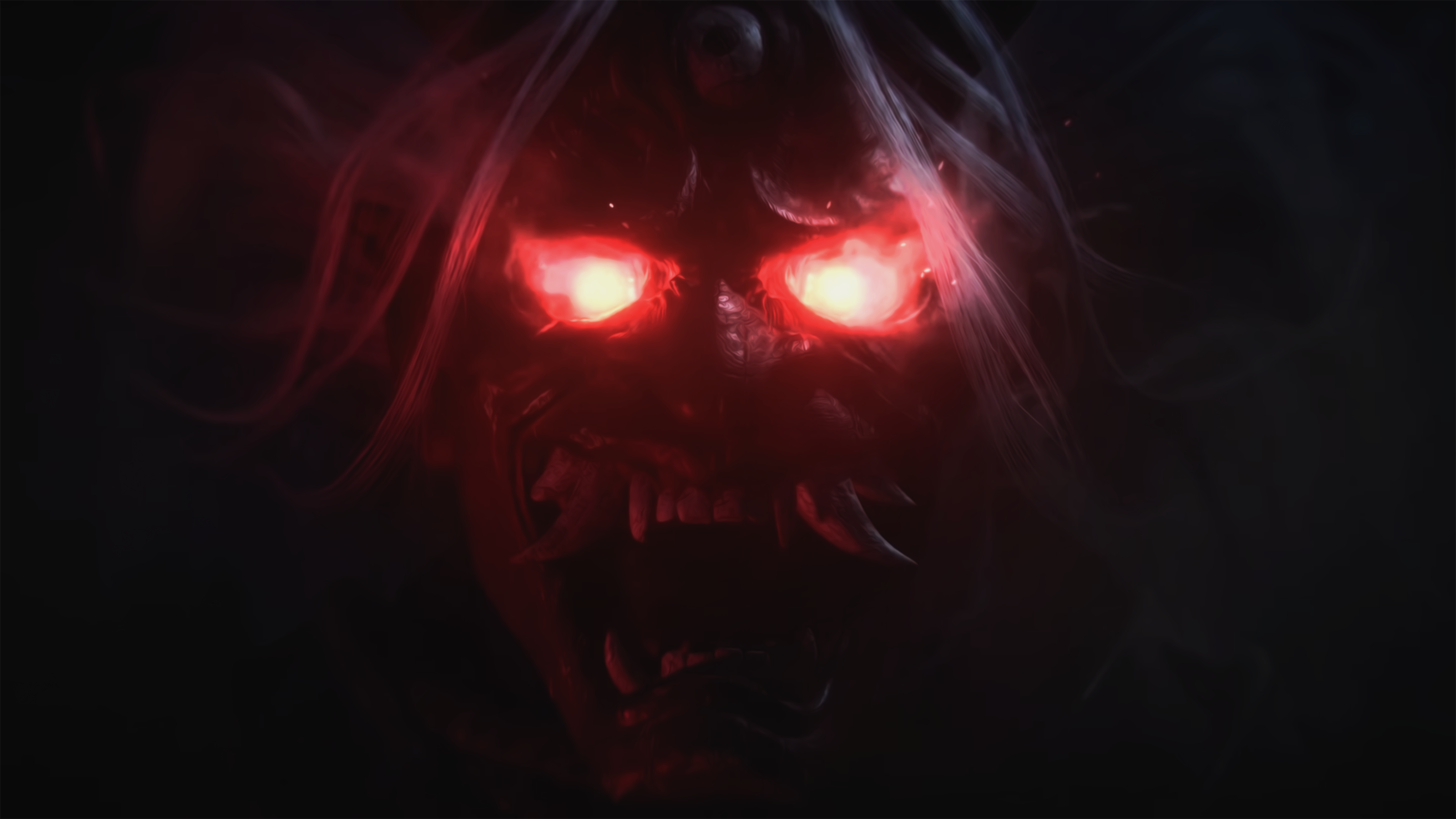 The Oni from Dead by Daylight with glowing red eyes HD Wallpaper