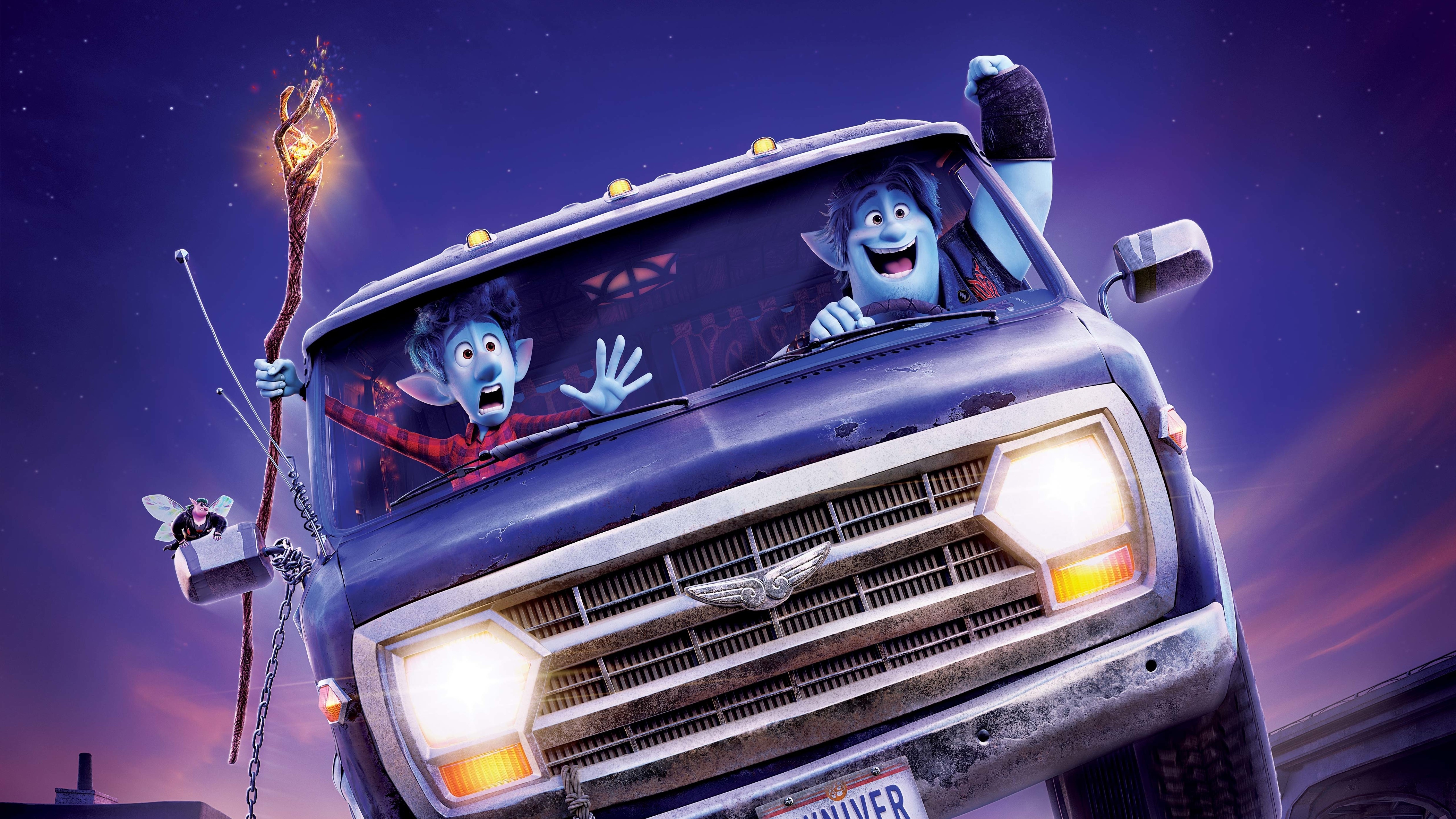 Onward: Ian and Barley Lightfoot in a Van HD Wallpaper