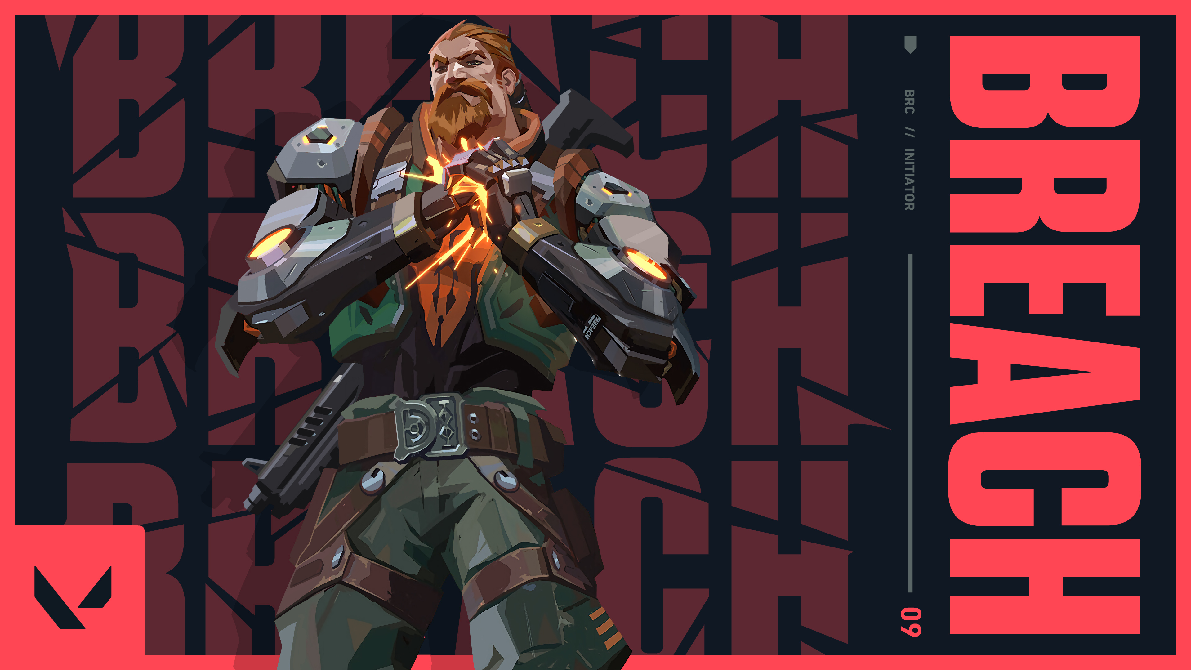 Breach from Valorant with glowing hands HD Wallpaper