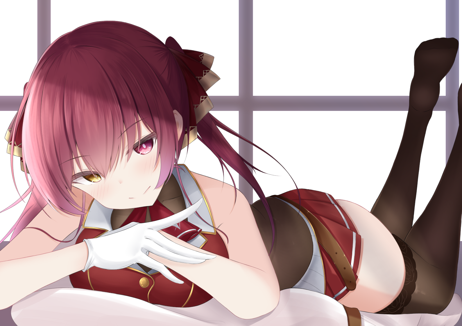 Houshou Marine from Hololive lying down HD Wallpaper