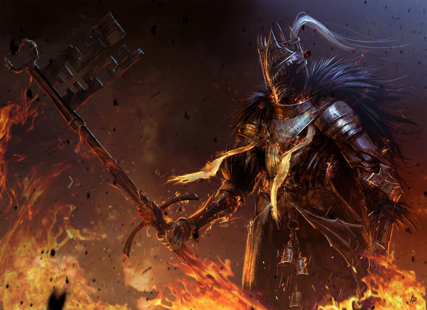 Knight with a large key from Dark Souls HD Wallpaper