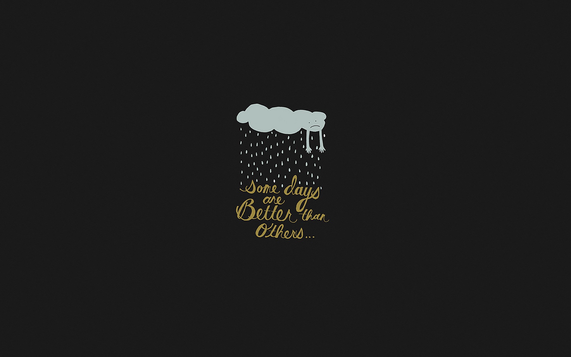 Sad cloud raining with quote HD Wallpaper