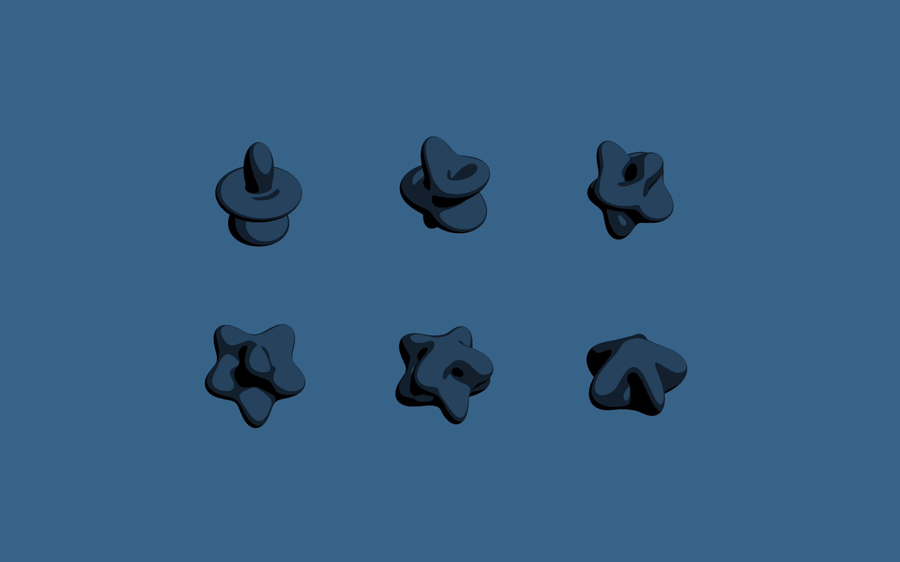 Abstract dark blue shapes on a blue background HD Wallpaper