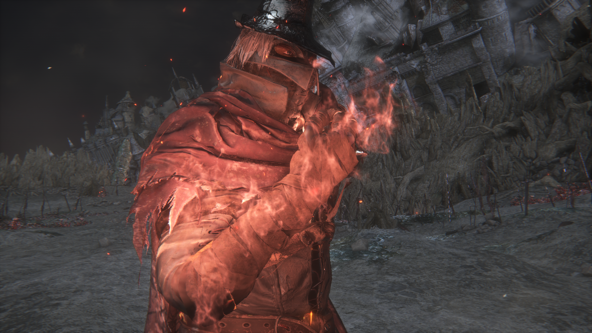 Character engulfed in flames in Dark Souls III HD Wallpaper