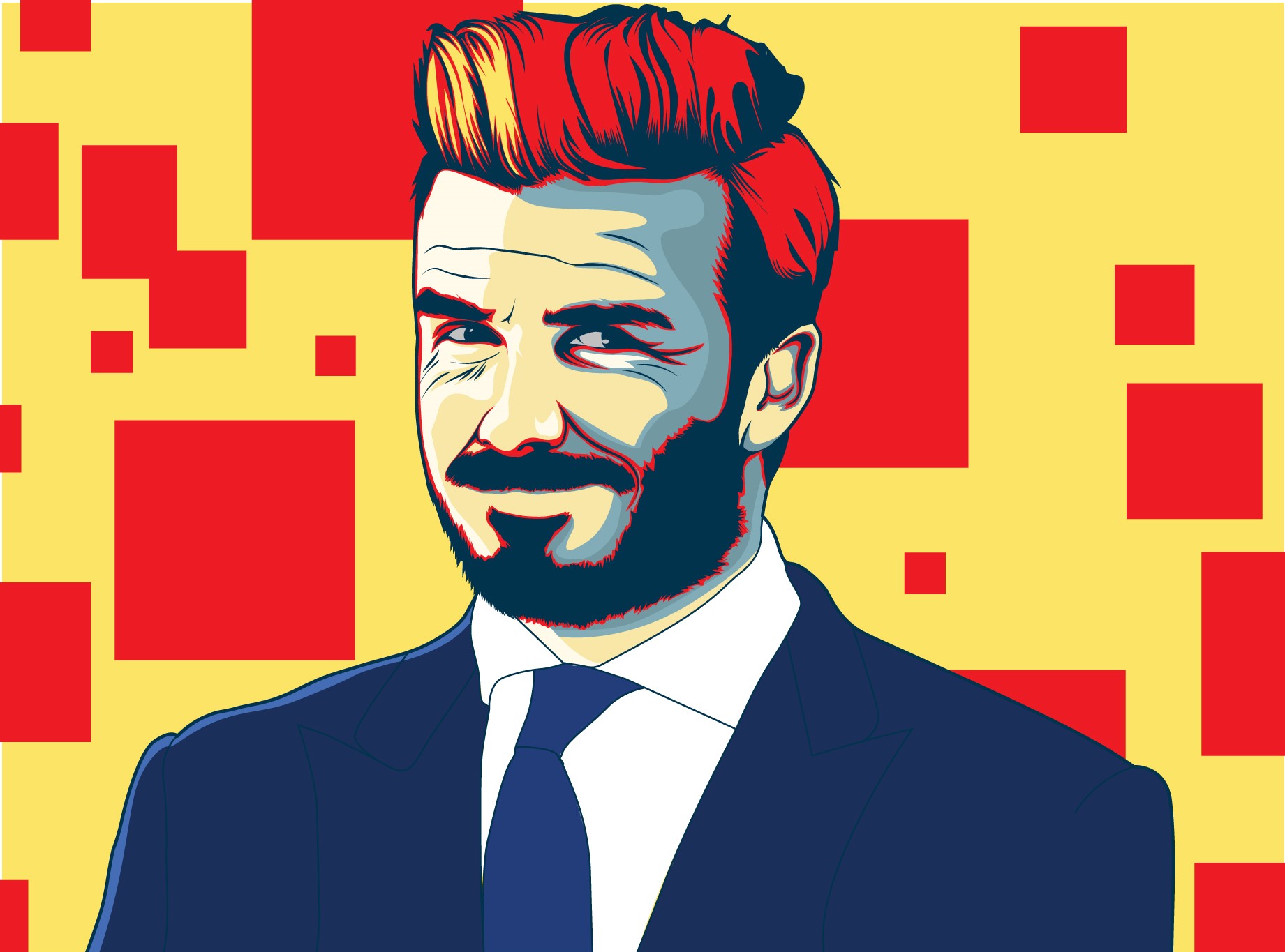 David Beckham Pop Art Illustration HD Wallpaper