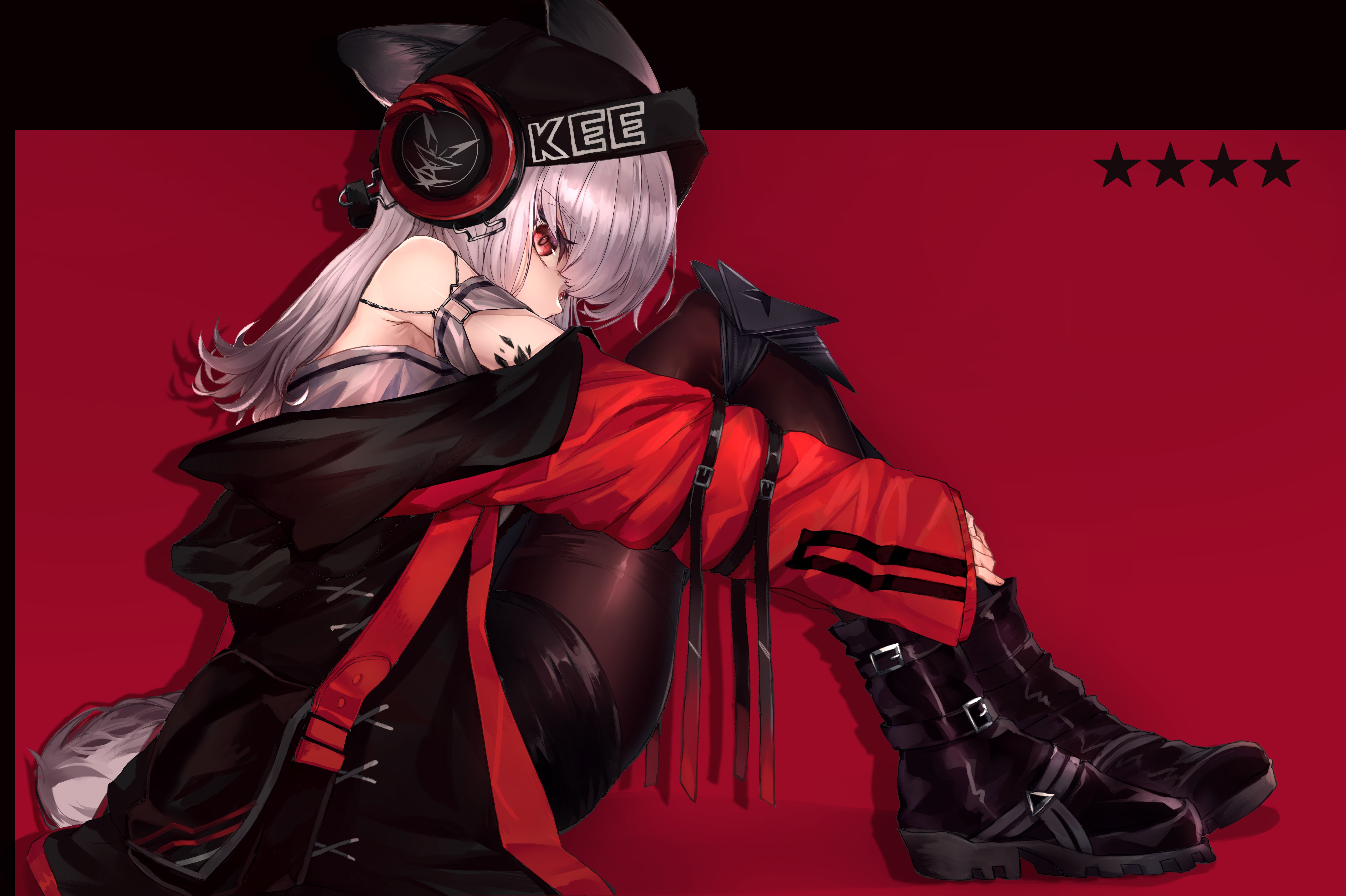 Frostleaf from Arknights with headphones HD Wallpaper